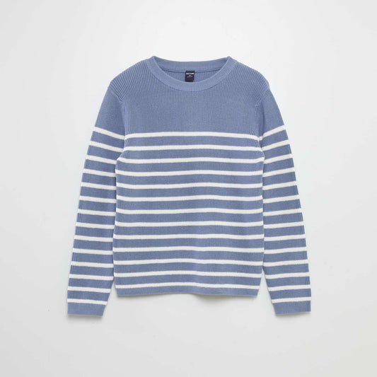 Pull en maille   rayures Bleu