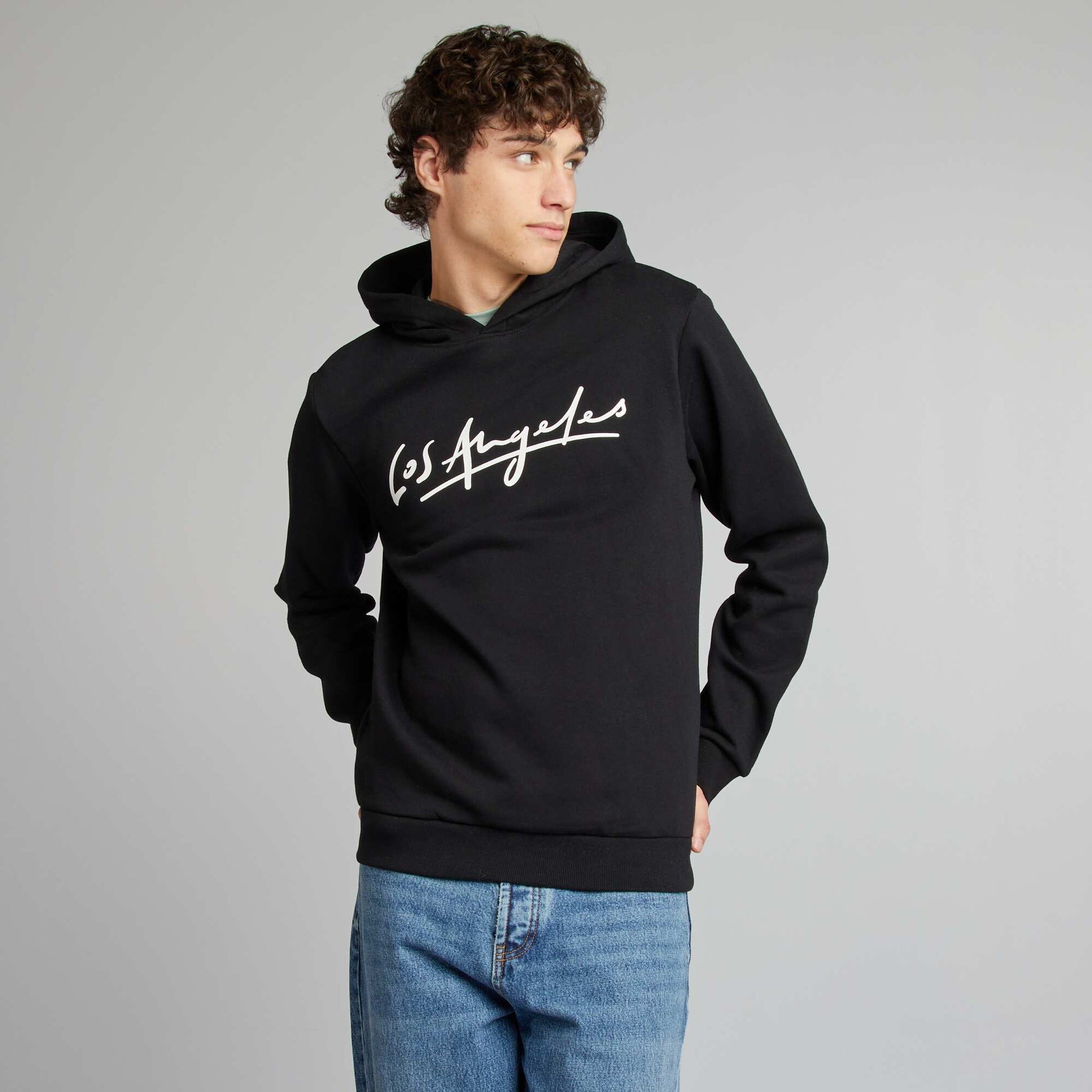 Sweat capuche en molleton Noir