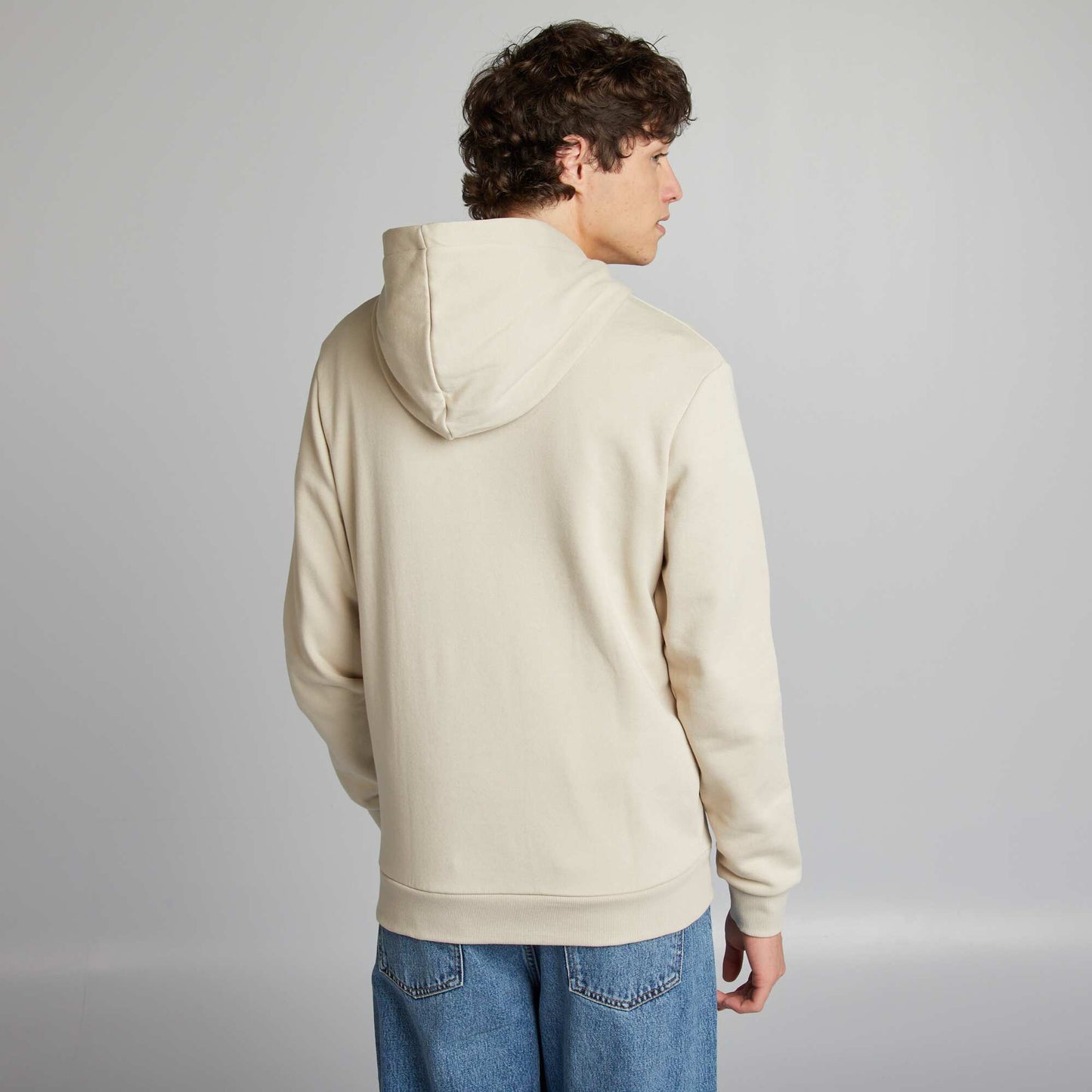 Sweat à capuche en molleton Beige