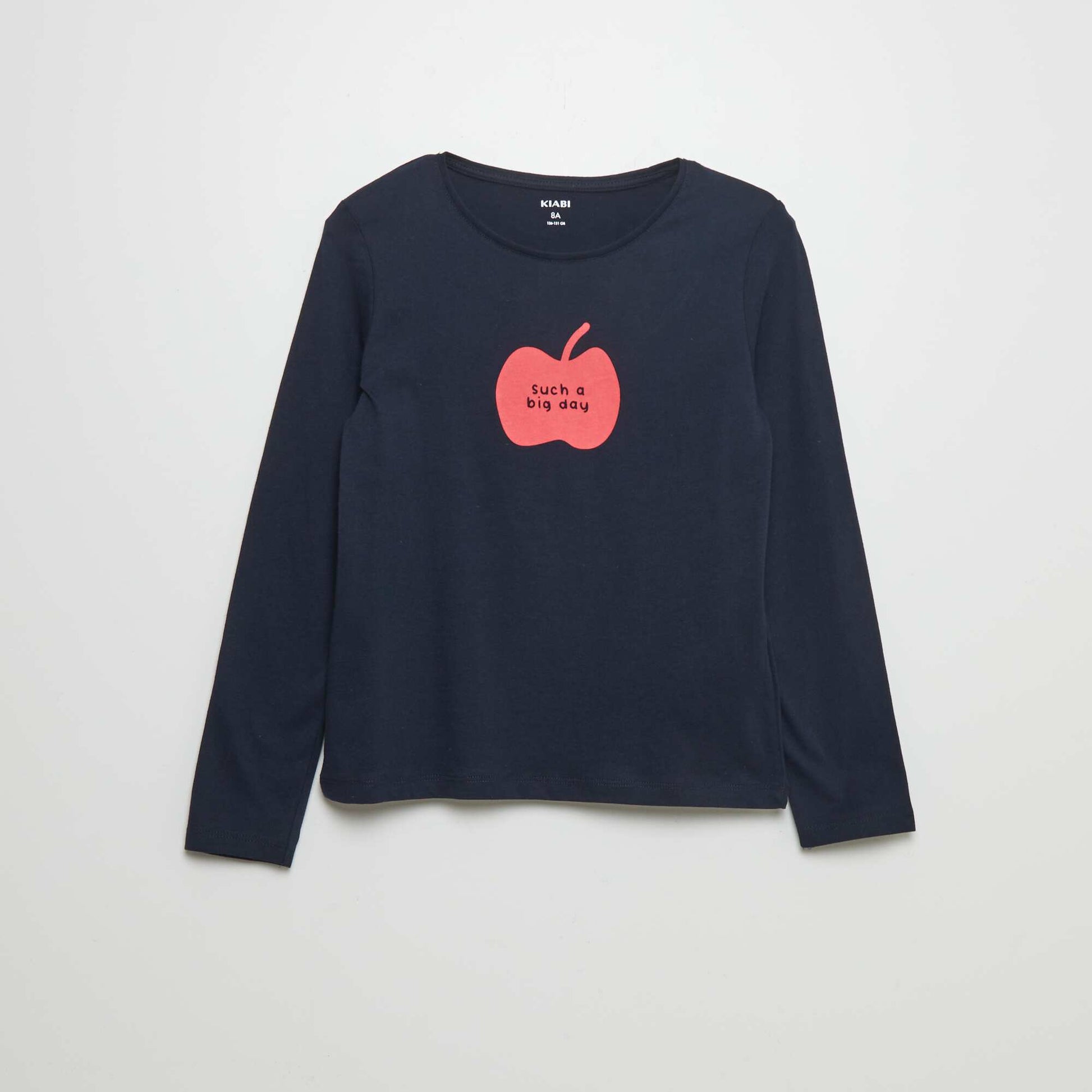 T-shirt en coton imprim Bleu marine
