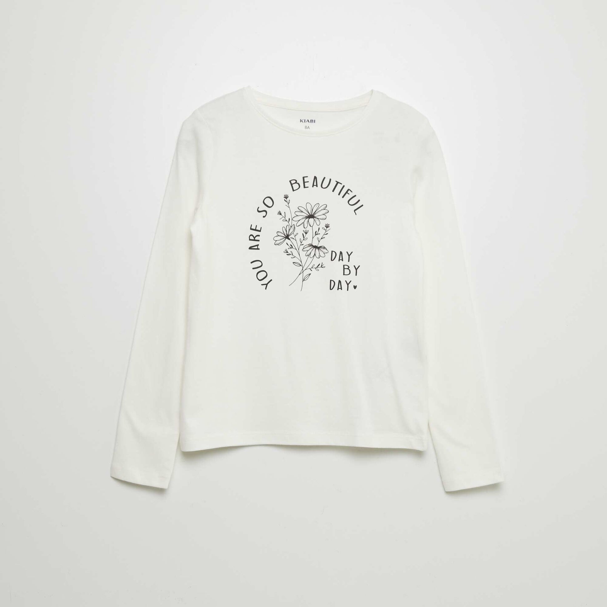 T-shirt en coton imprim Blanc