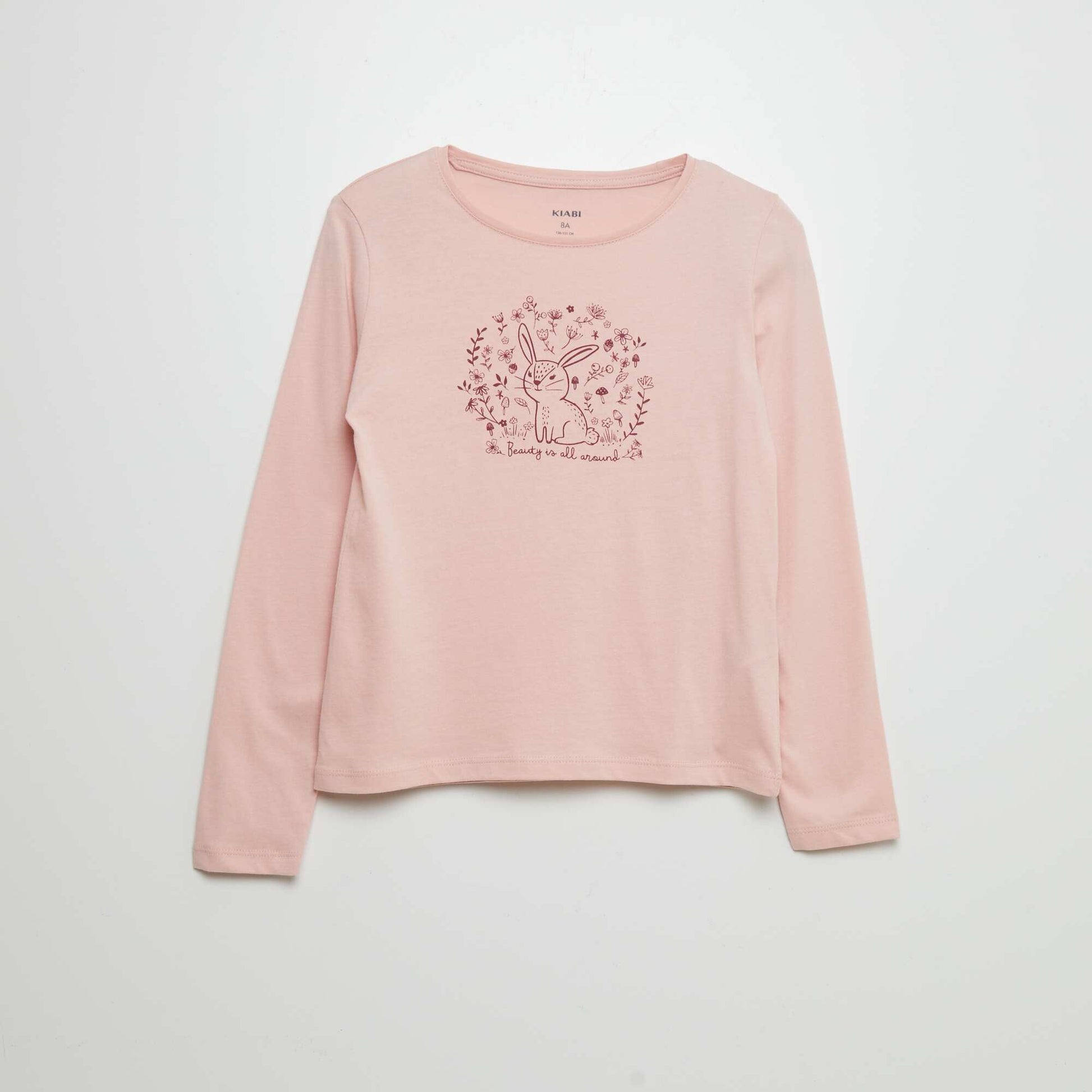 T-shirt en coton imprim Rose