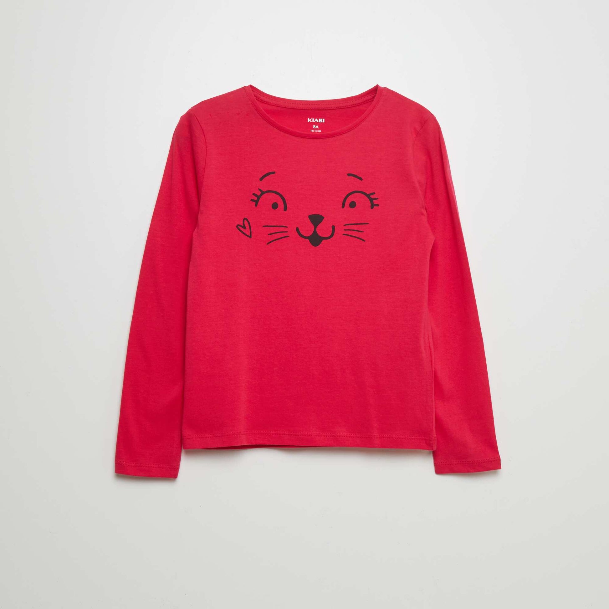 T-shirt en coton imprim Fuchsia
