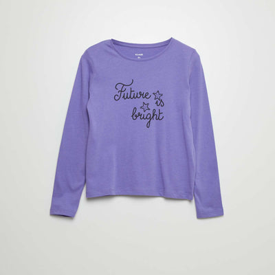 T-shirt en coton imprim Violet