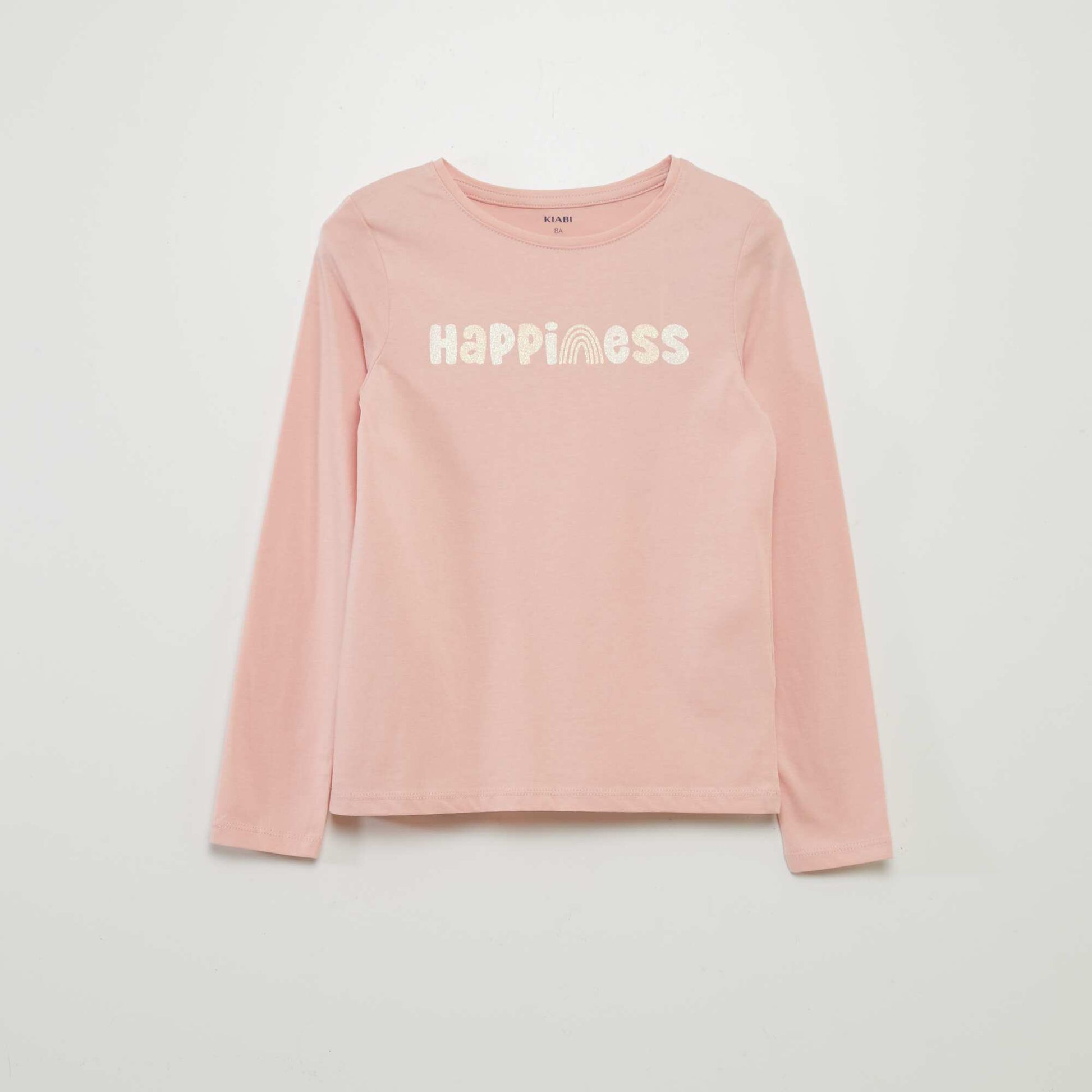 T-shirt imprim manches longues BLANC