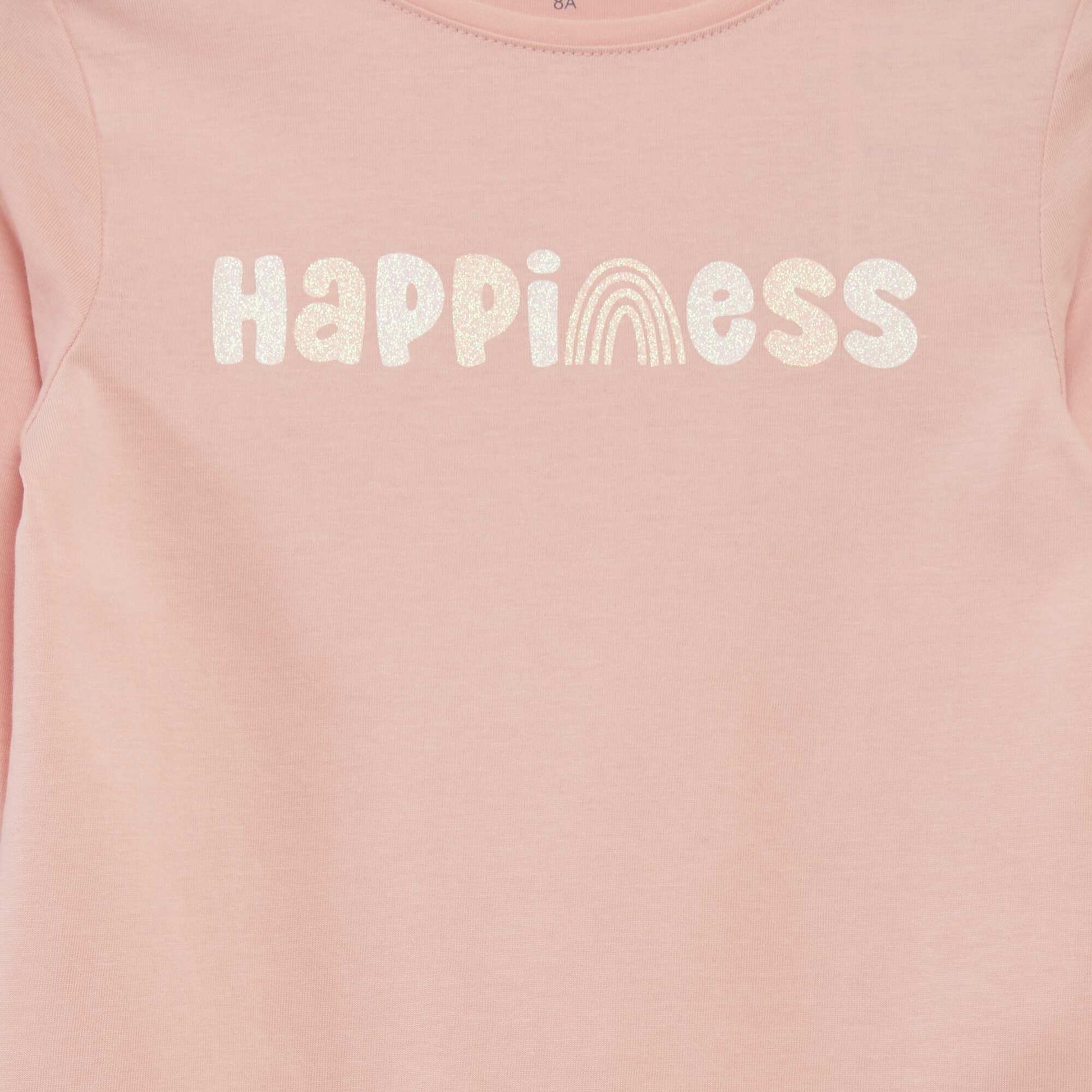 T-shirt imprim manches longues BLANC