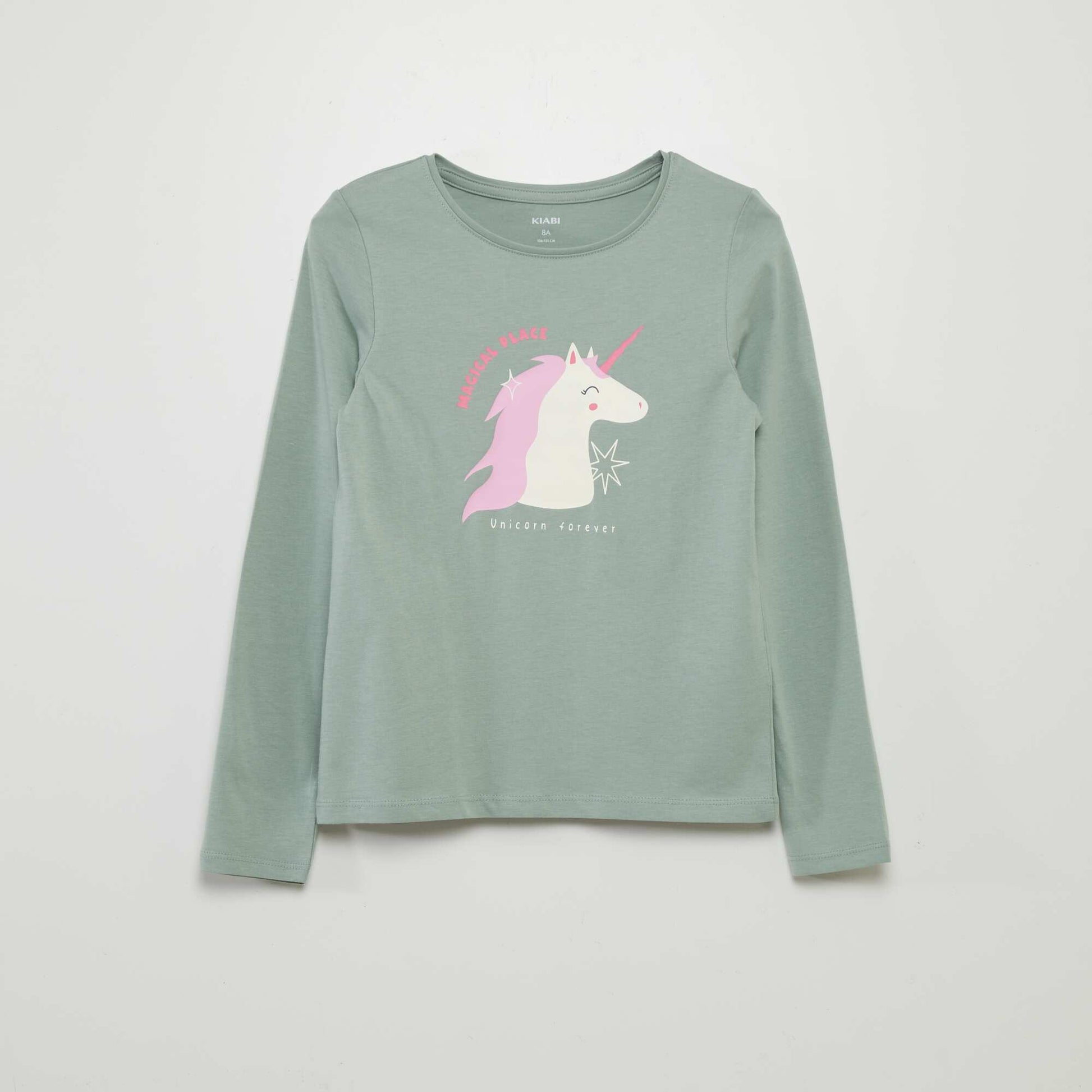 T-shirt imprim manches longues VERT