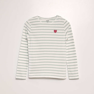T-shirt en coton manches longues VERT