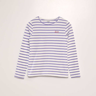 T-shirt en coton manches longues VIOLET