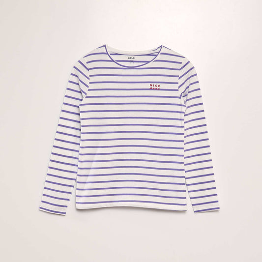 T-shirt en coton manches longues VIOLET