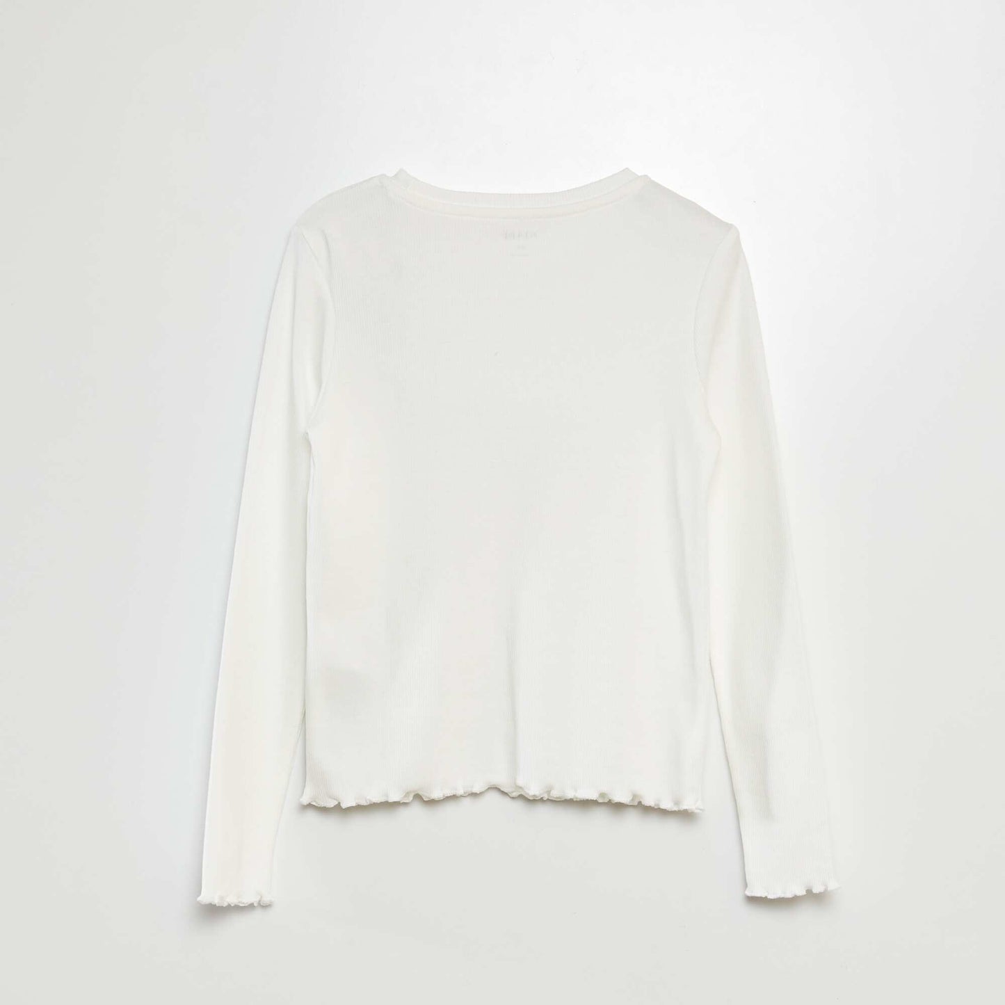 T-shirt côtelé manches longues Blanc