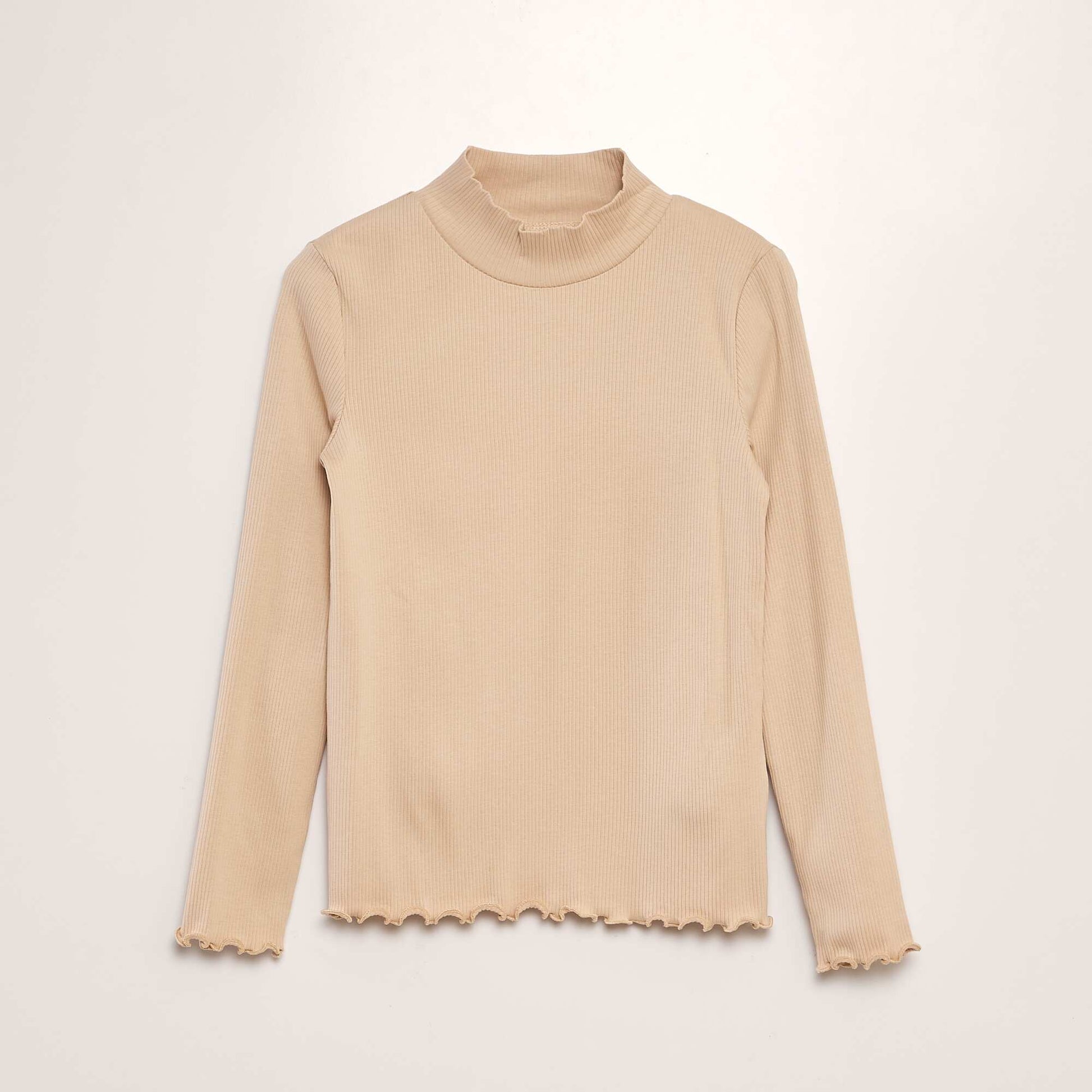 T-shirt c tel manches longues Beige