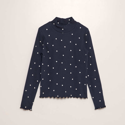 Sous pull c tel imprim Bleu c ur
