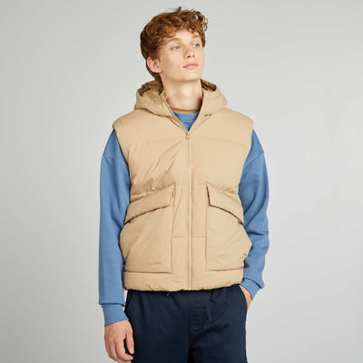 Doudoune matelass e capuche Beige