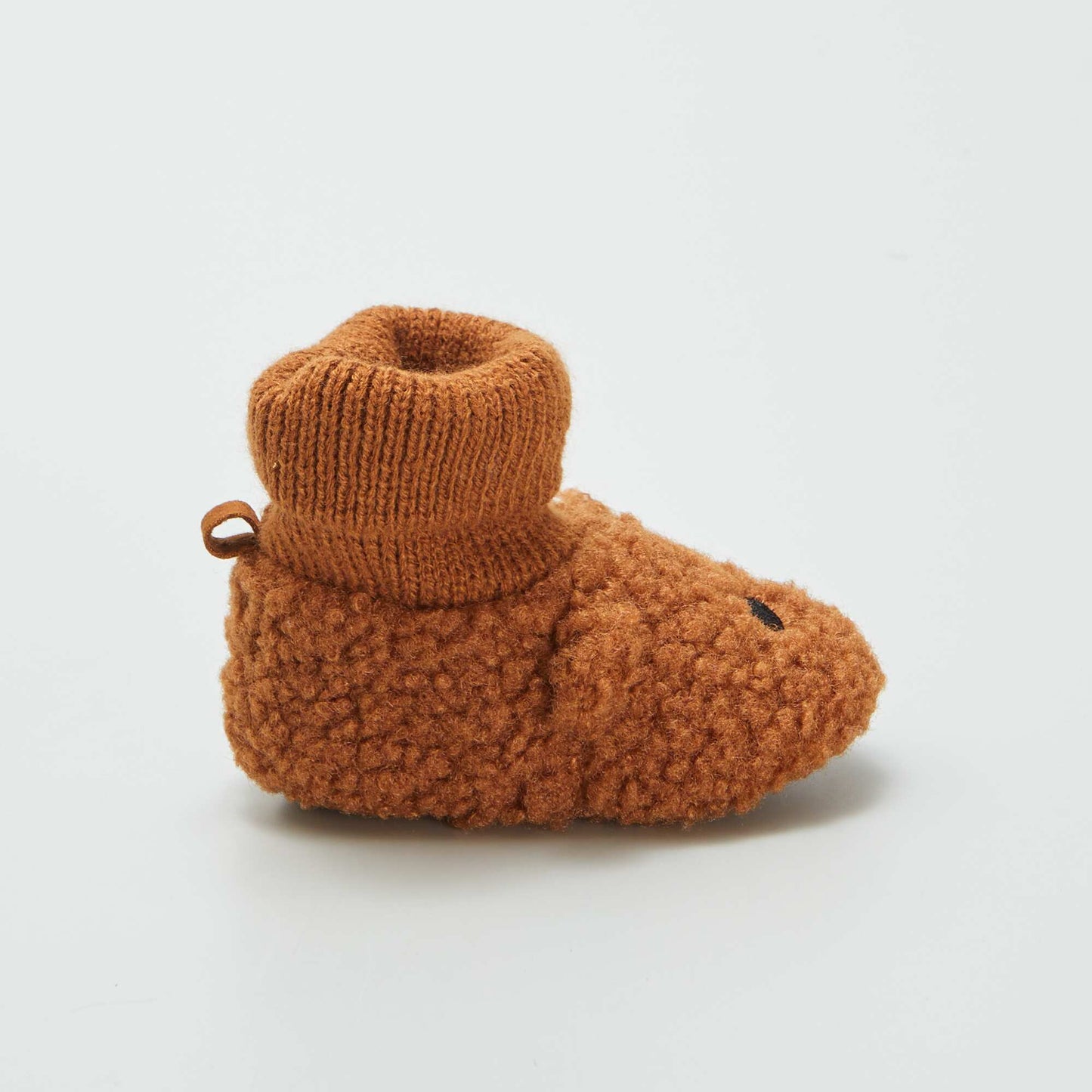 Chaussons animaux avec revers Marron