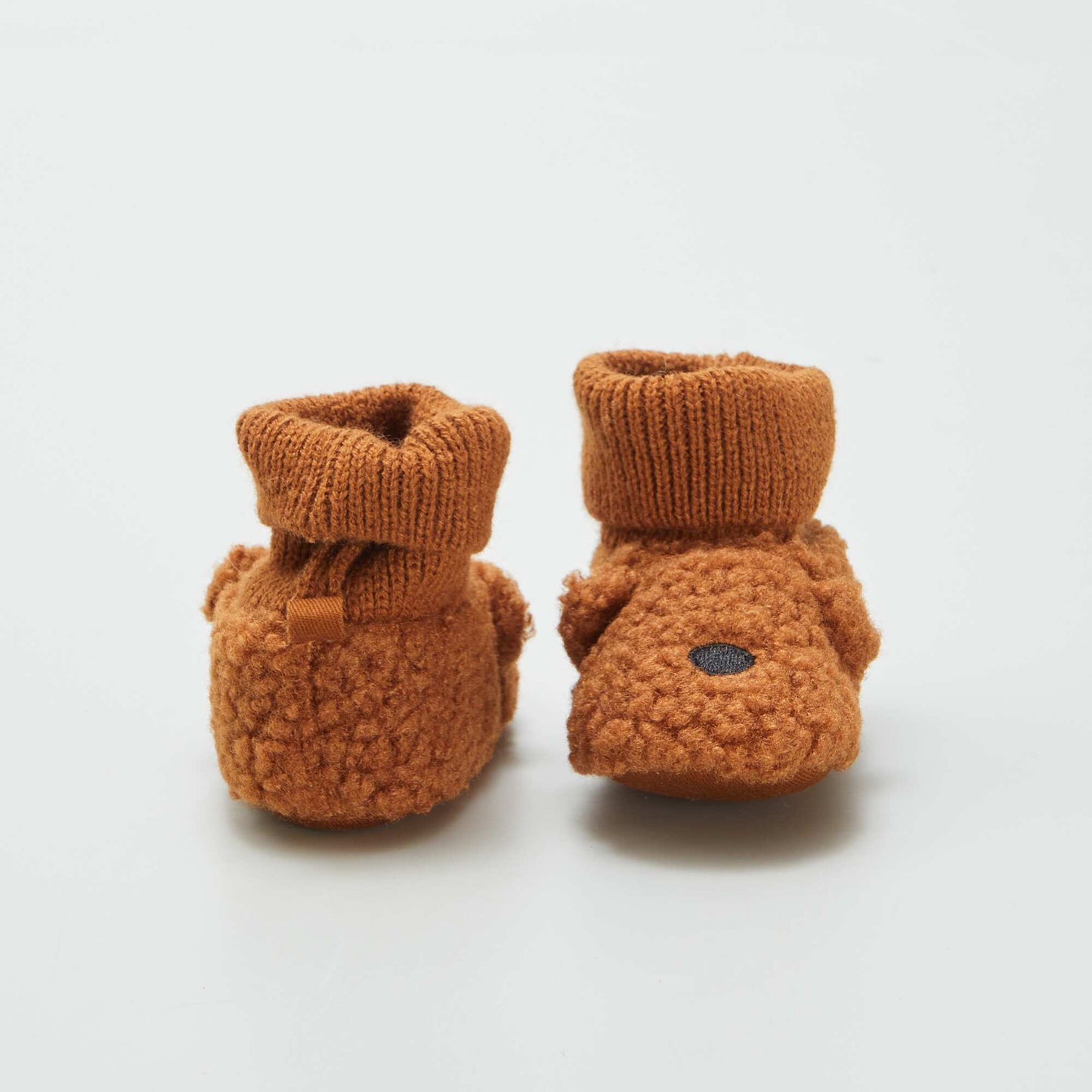 Chaussons animaux avec revers Marron