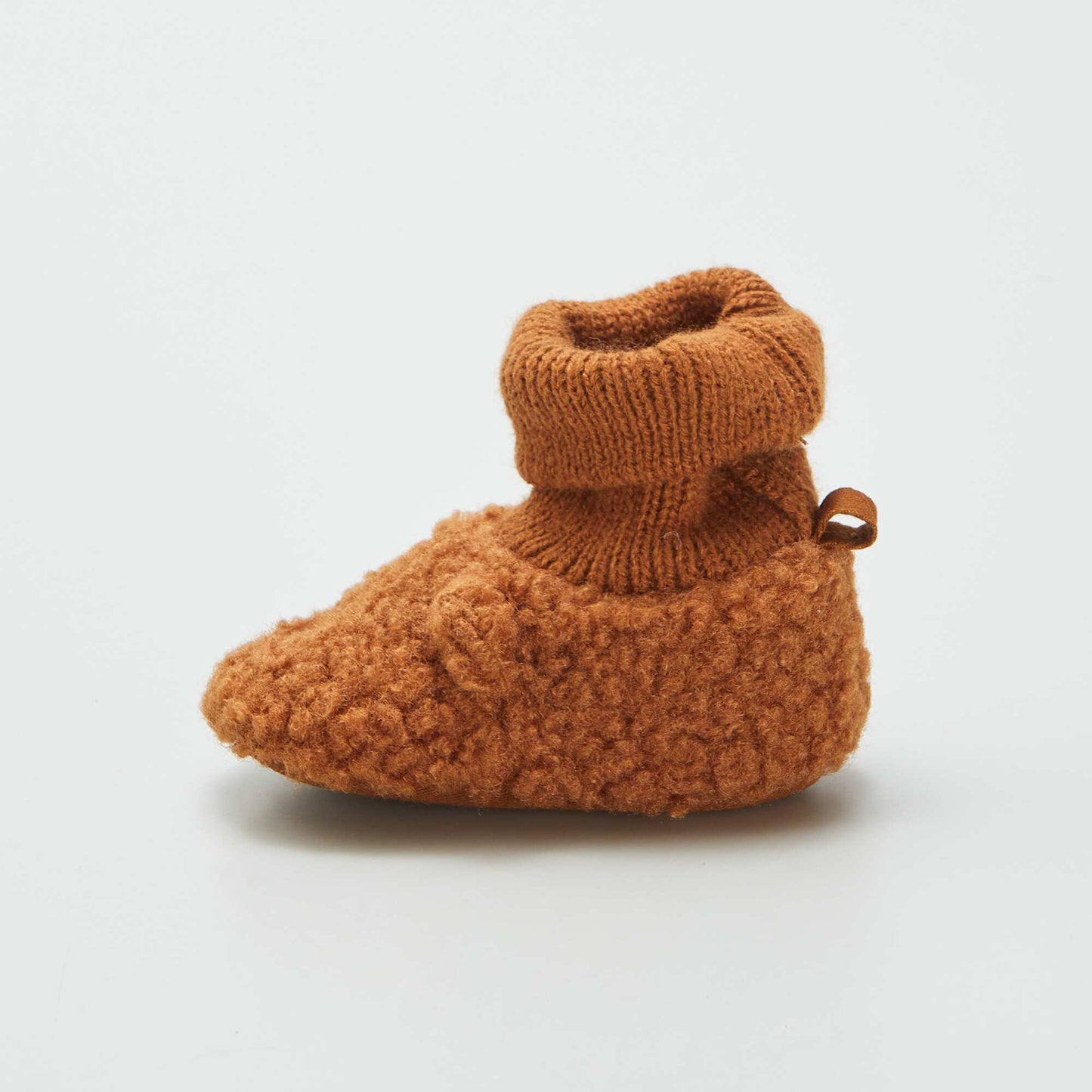 Chaussons animaux avec revers Marron