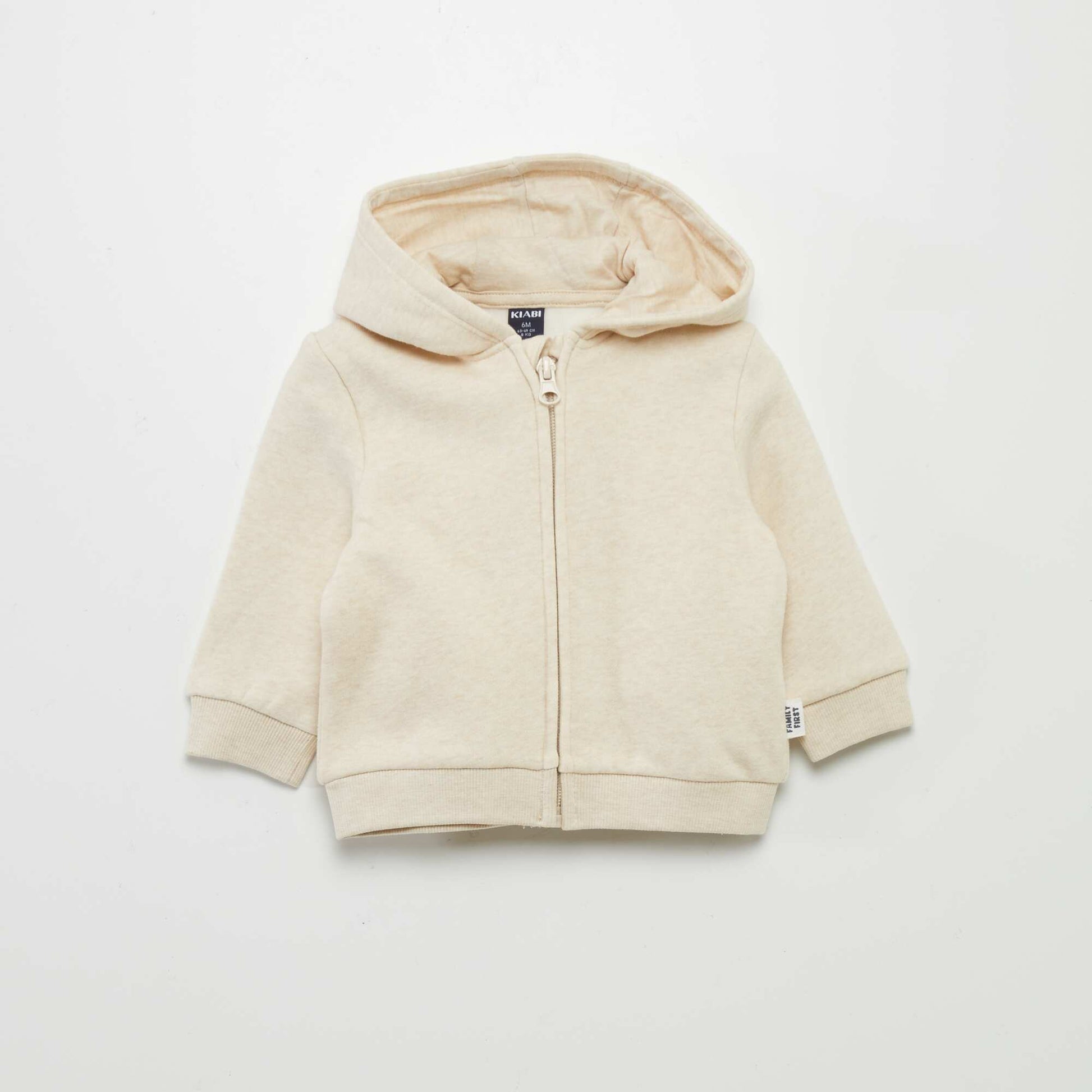 Sweat zipp capuche Ecru