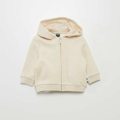 Sweat zipp capuche Ecru