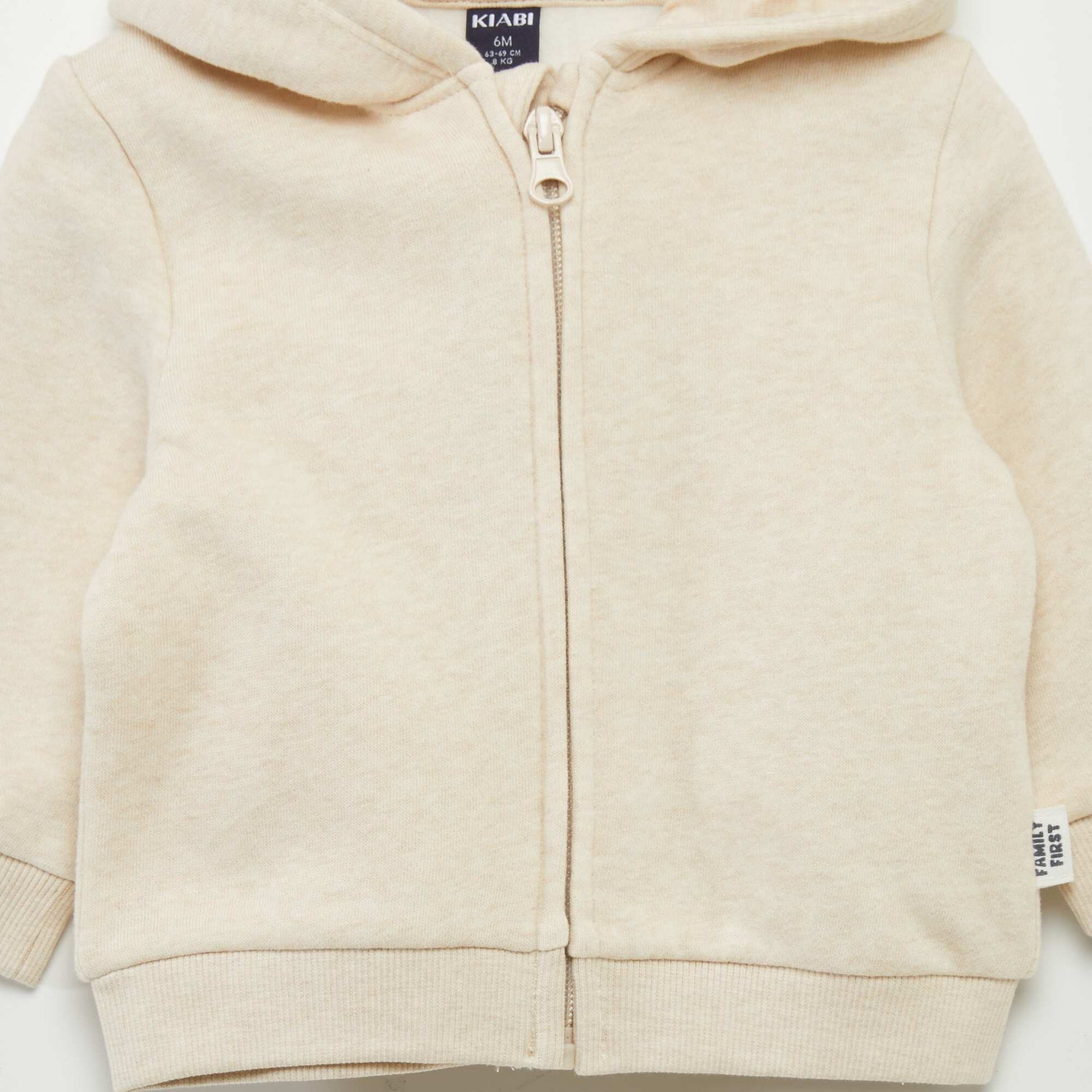 Sweat zipp capuche Ecru