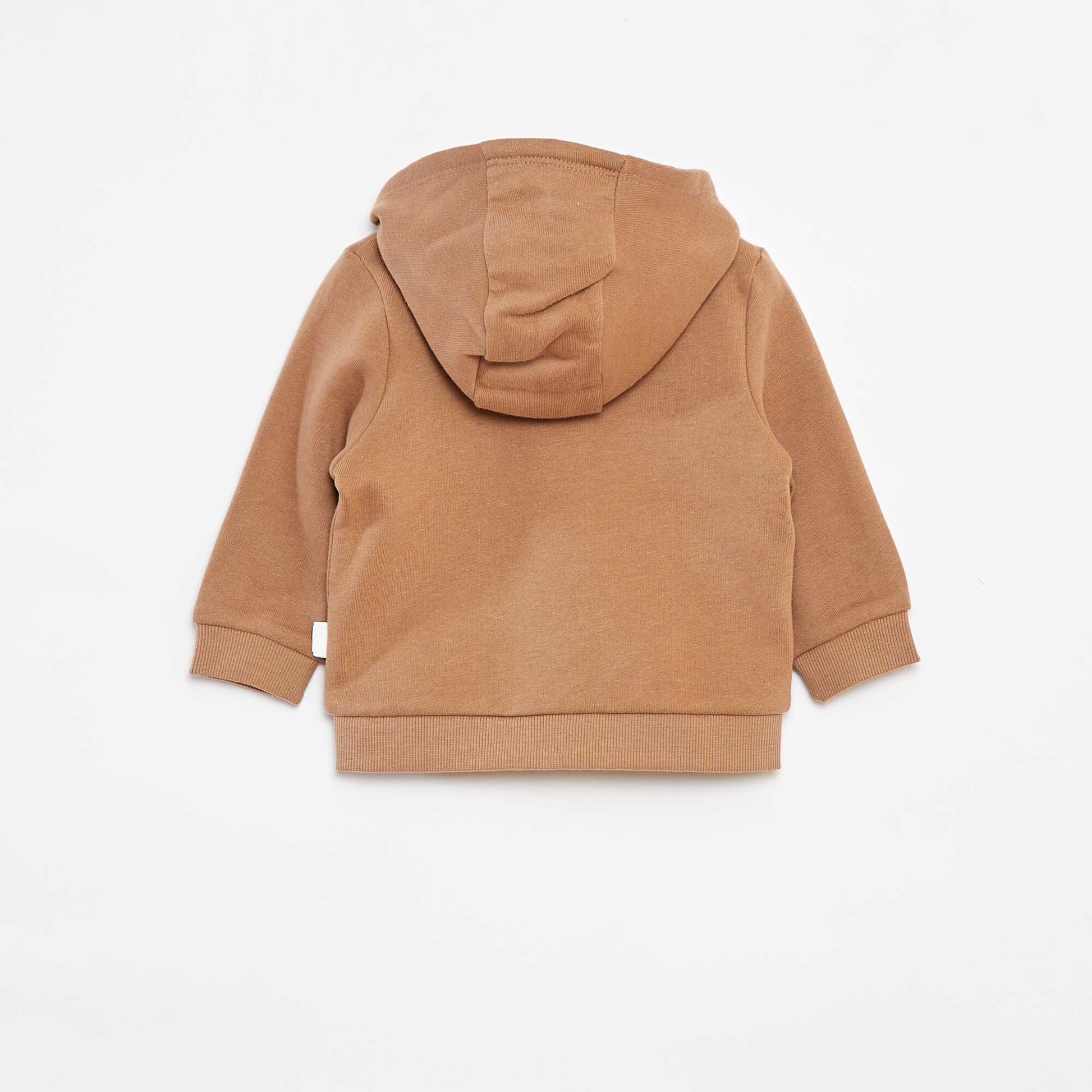 Sweat zippé à capuche BEIGE