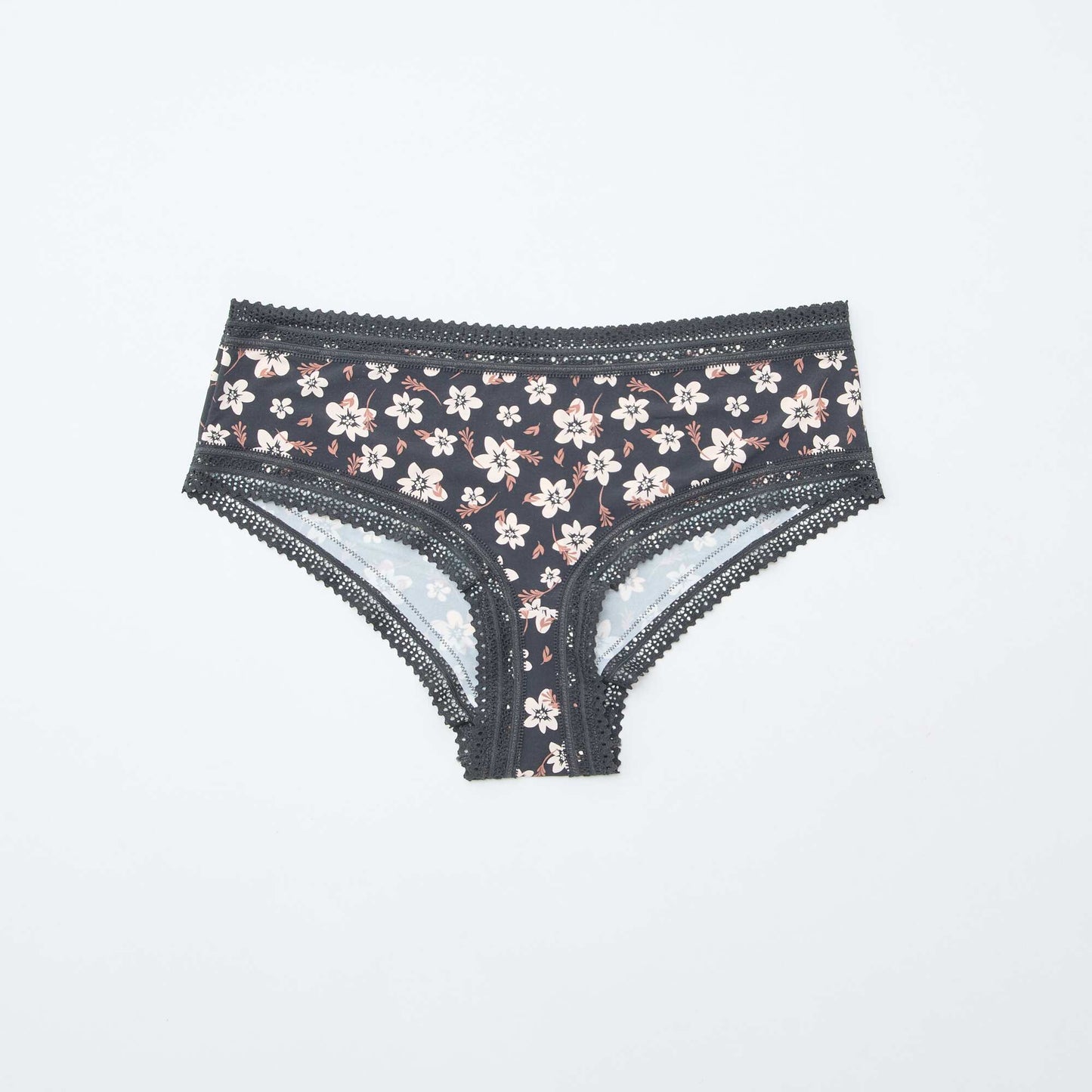 Lot de 3 shortys en microfibre imprimé NOIR/BEIGE/ROSE