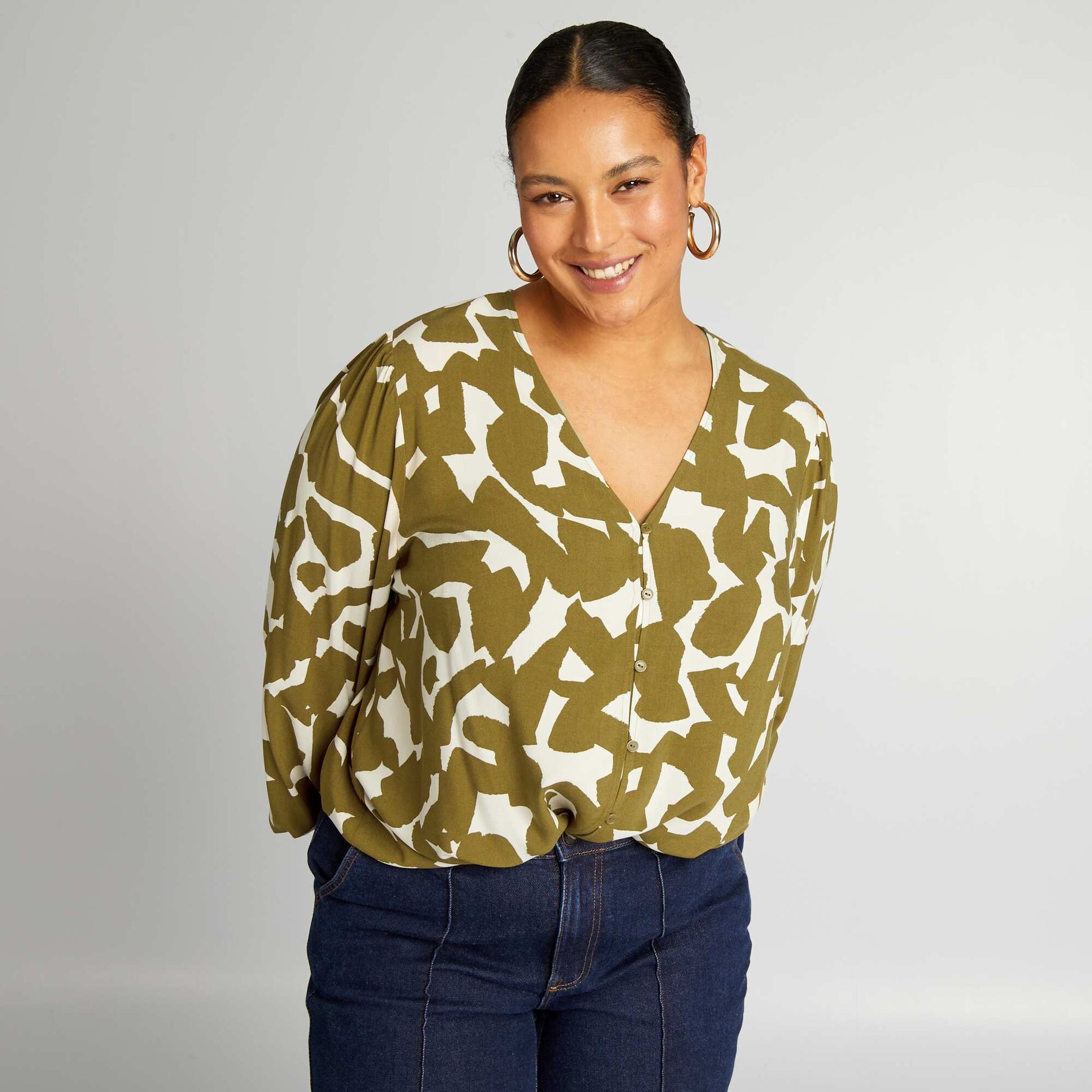 Blouse motif Vert - Main Image