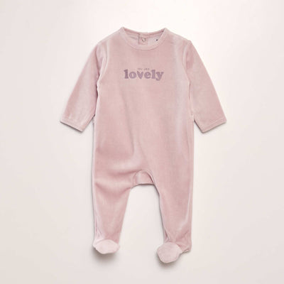 Pyjama dors-bien en velours Rose