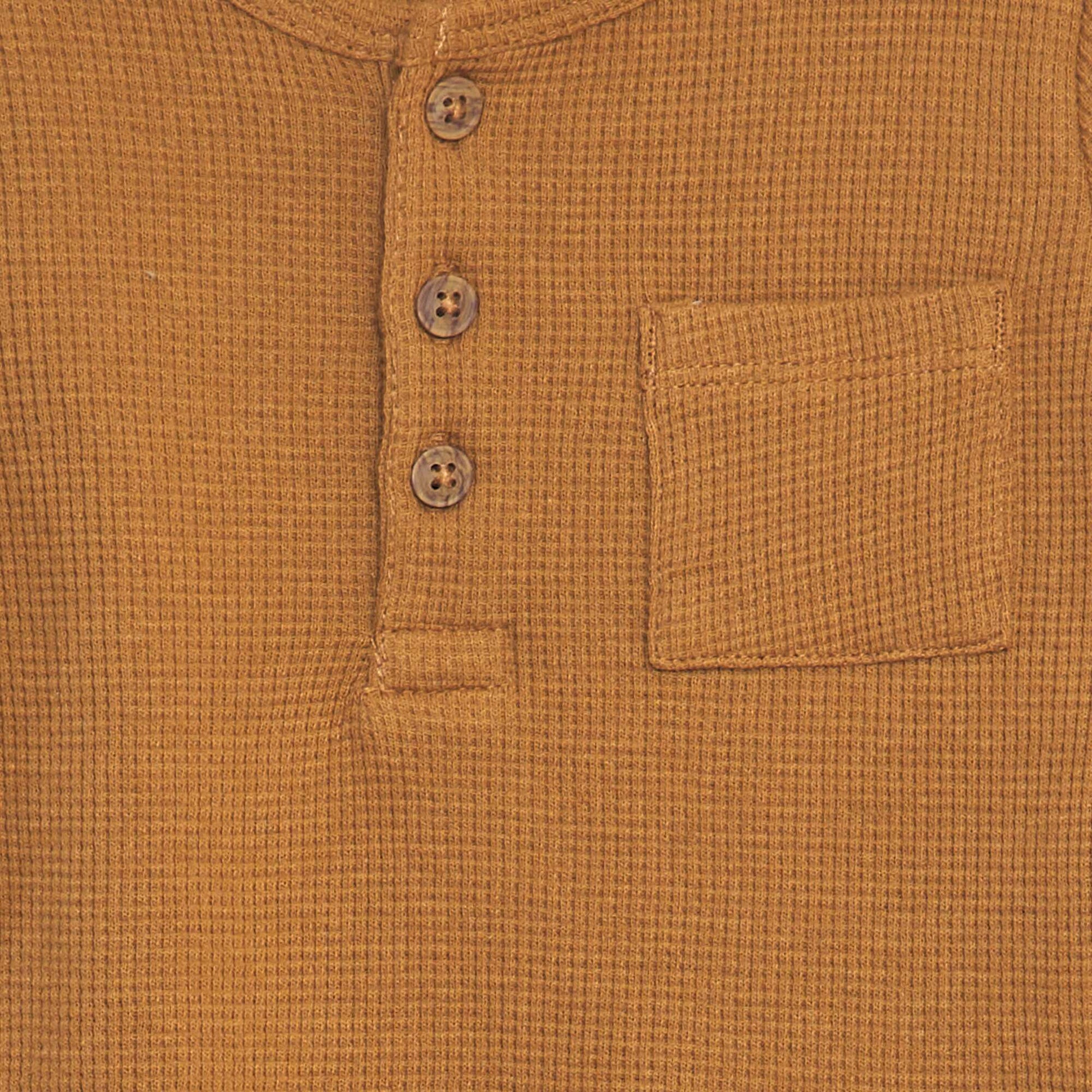 T-shirt en maille gaufr e Marron