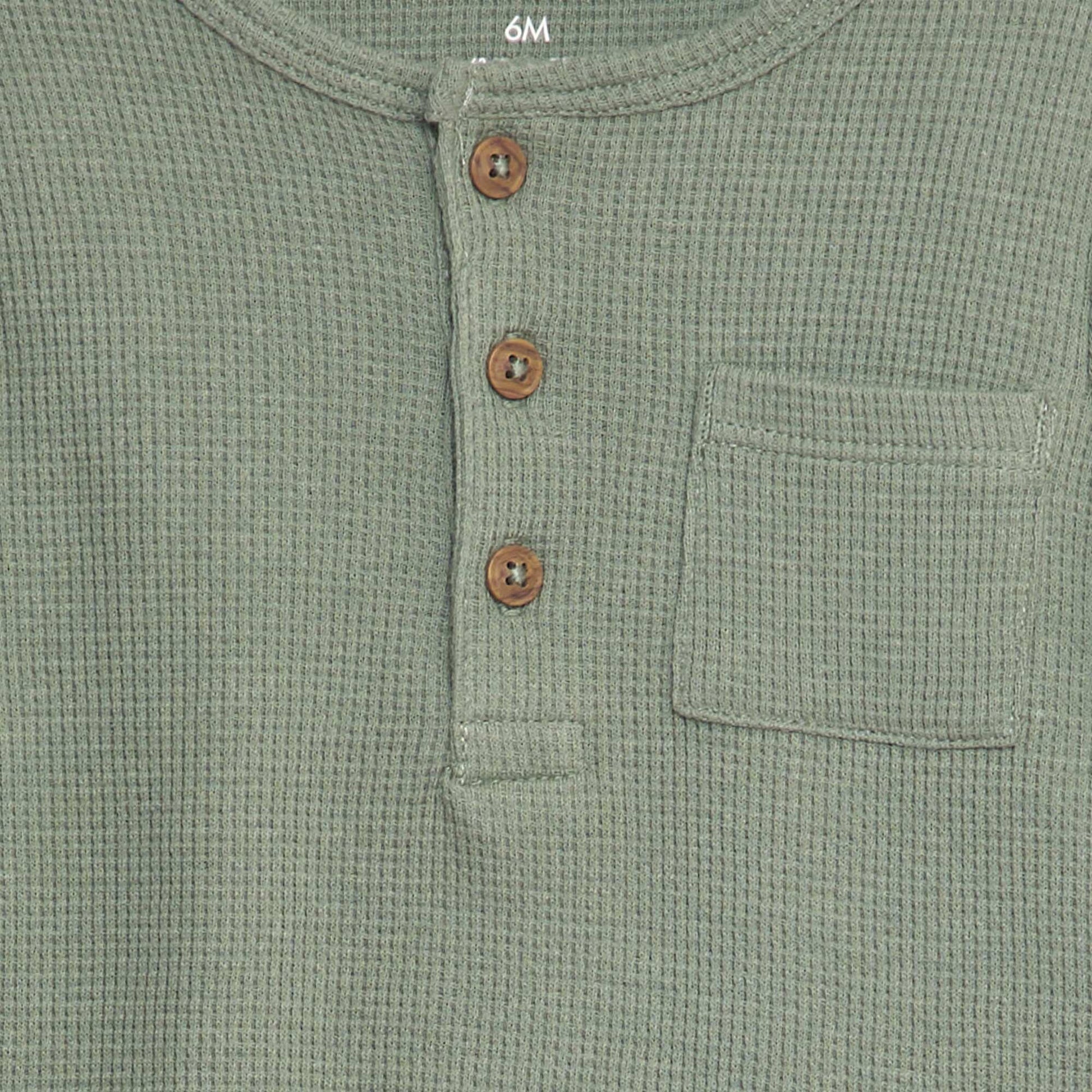 T-shirt en maille gaufr e Vert