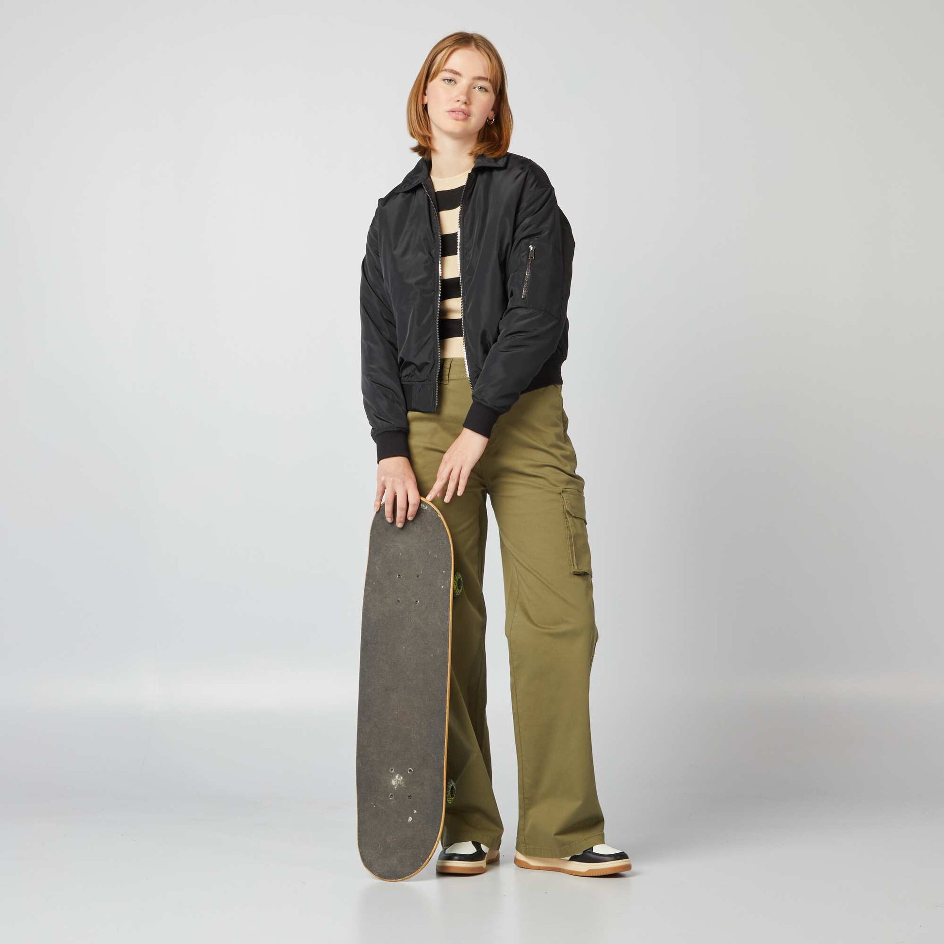 Blouson satin noir