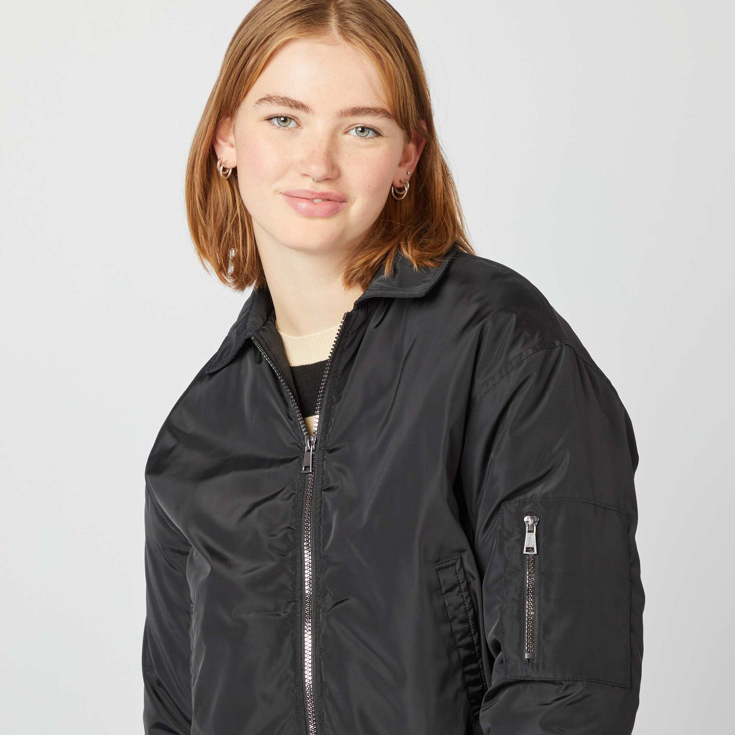 Blouson satin  noir