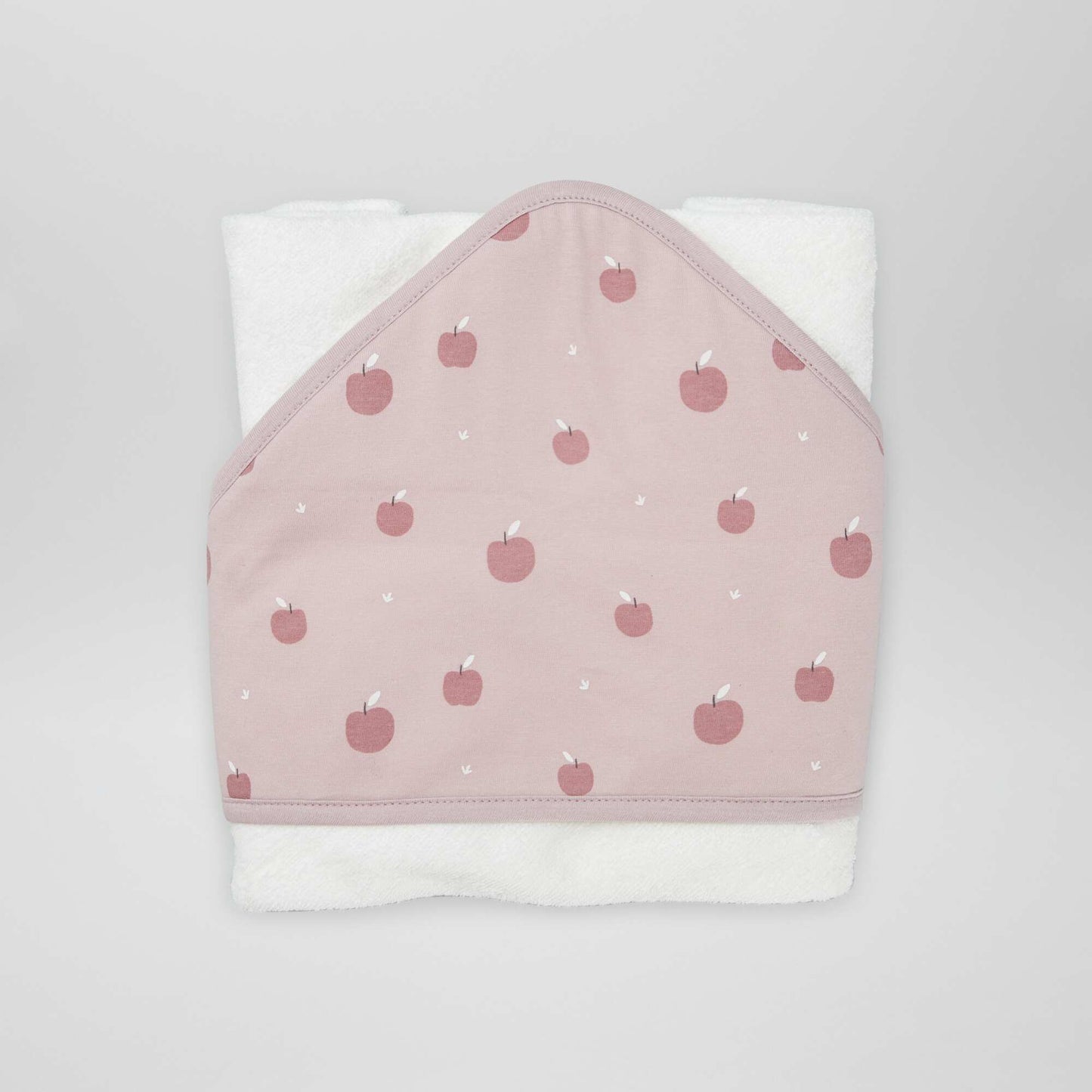 Cape de bain en  ponge avec capuche imprim e Rose