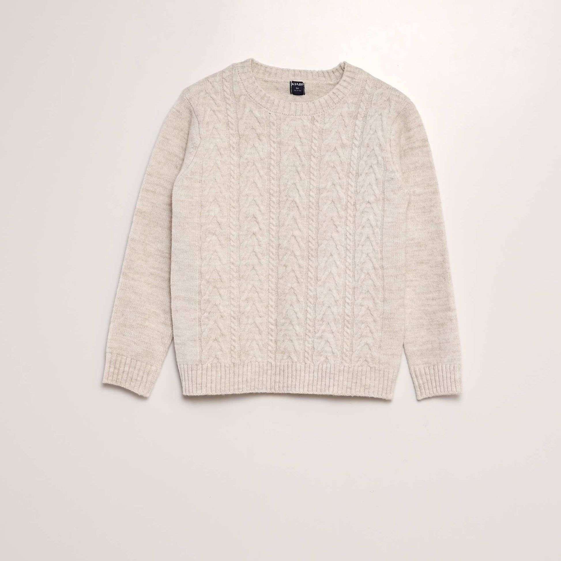 Pull torsad col rond Beige