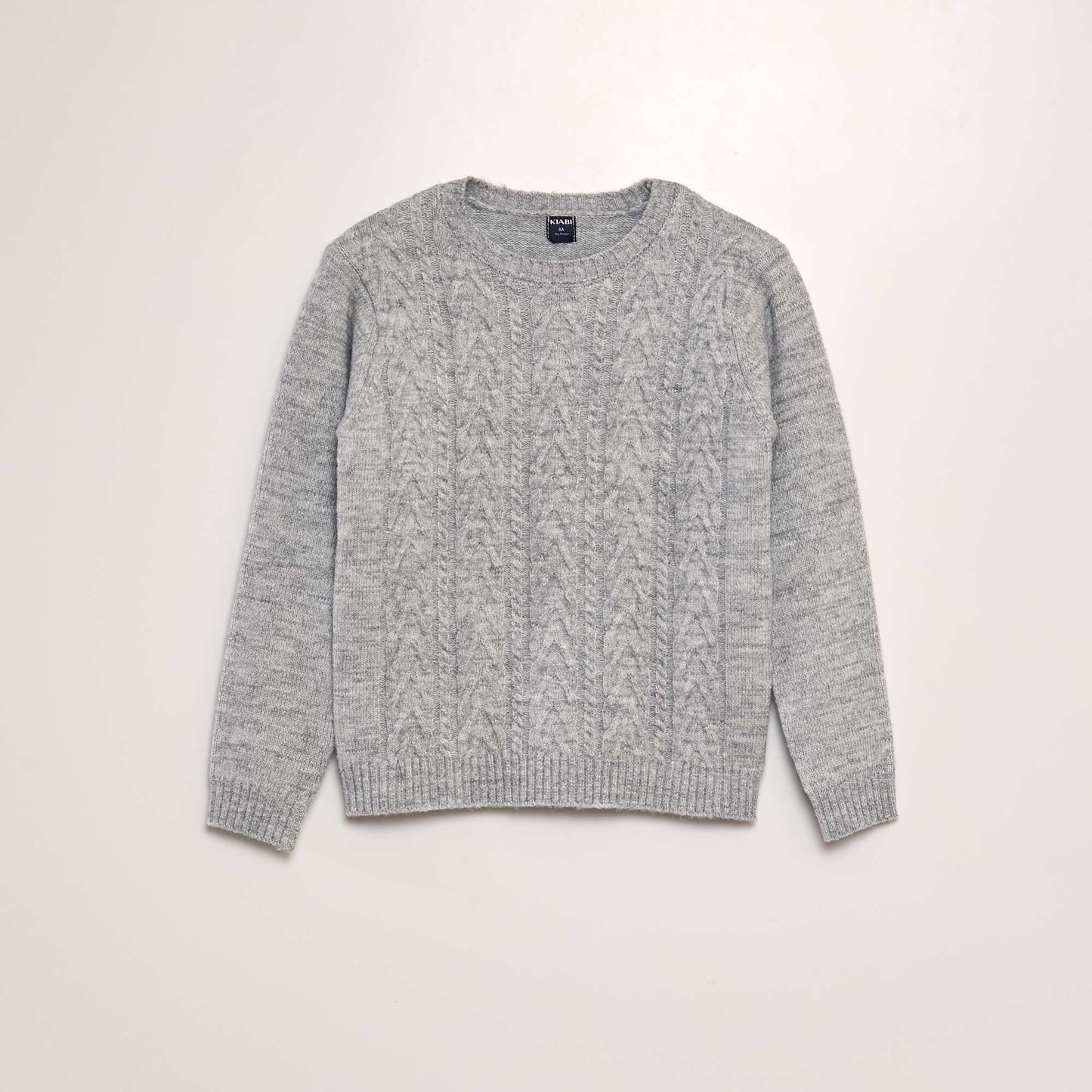 Pull torsad  col rond Gris