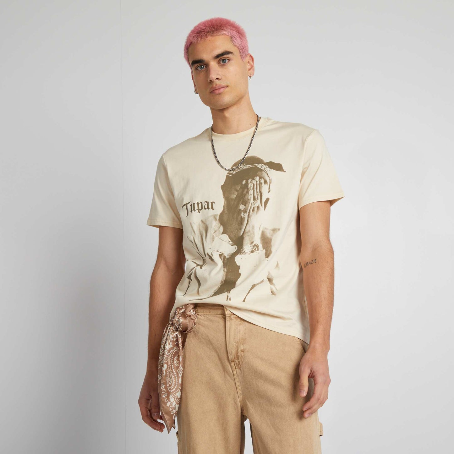 T-shirt 'Tupac' Beige