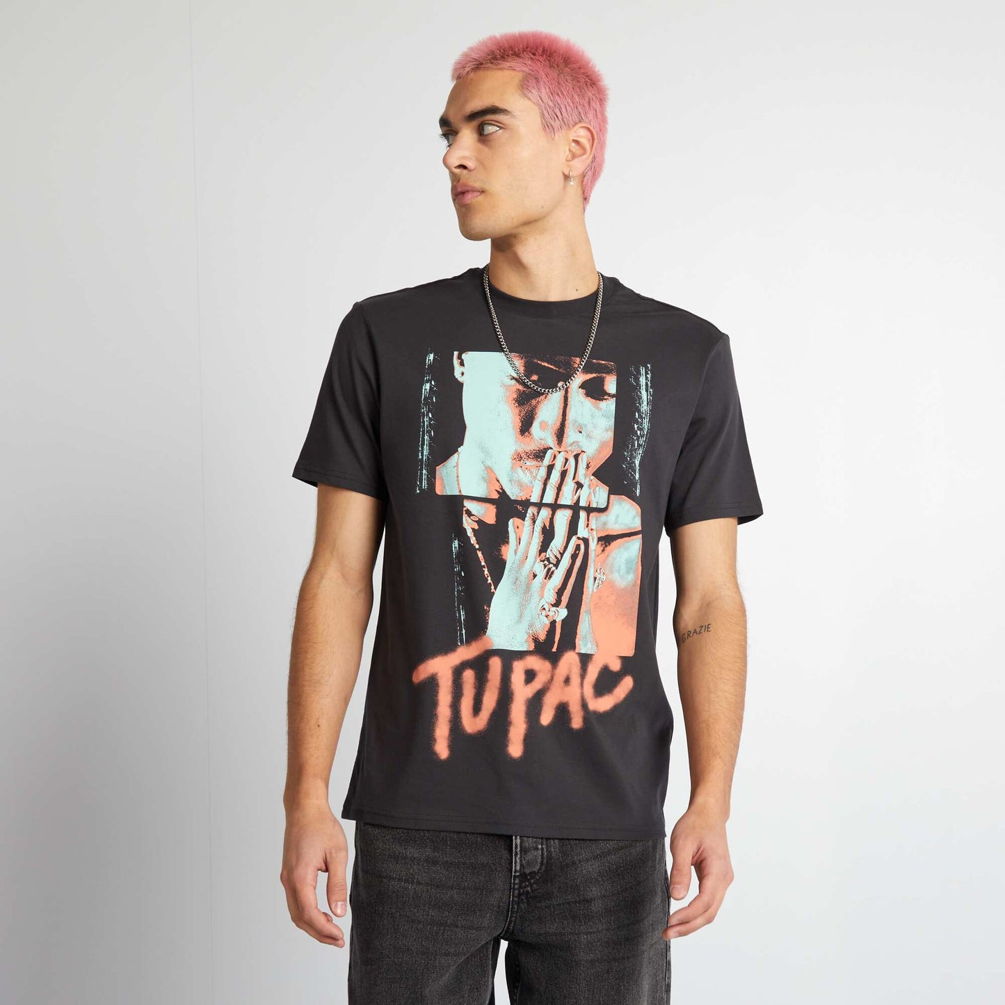 T-shirt 'Tupac' noir