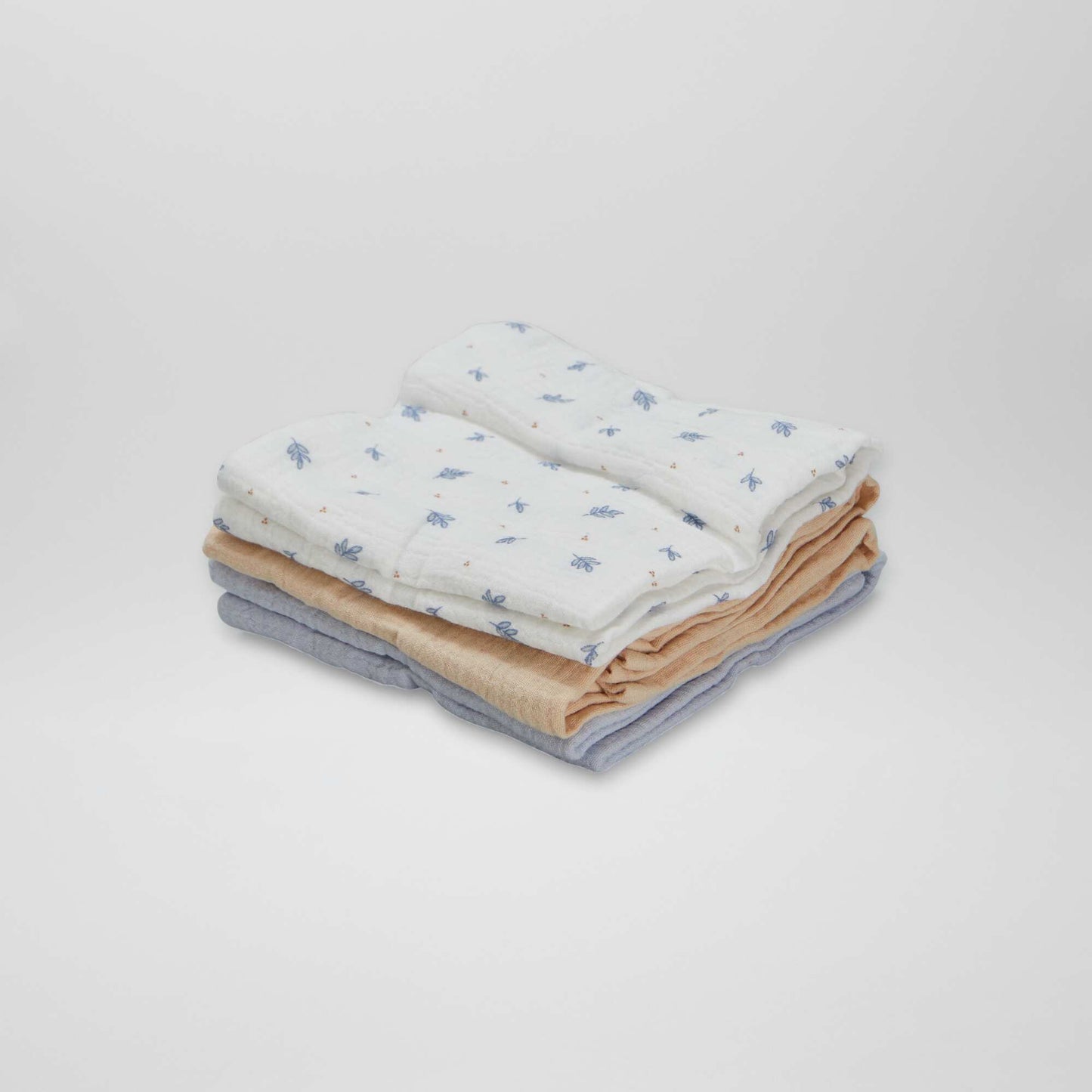 Lot de 3 langes en coton BLEU