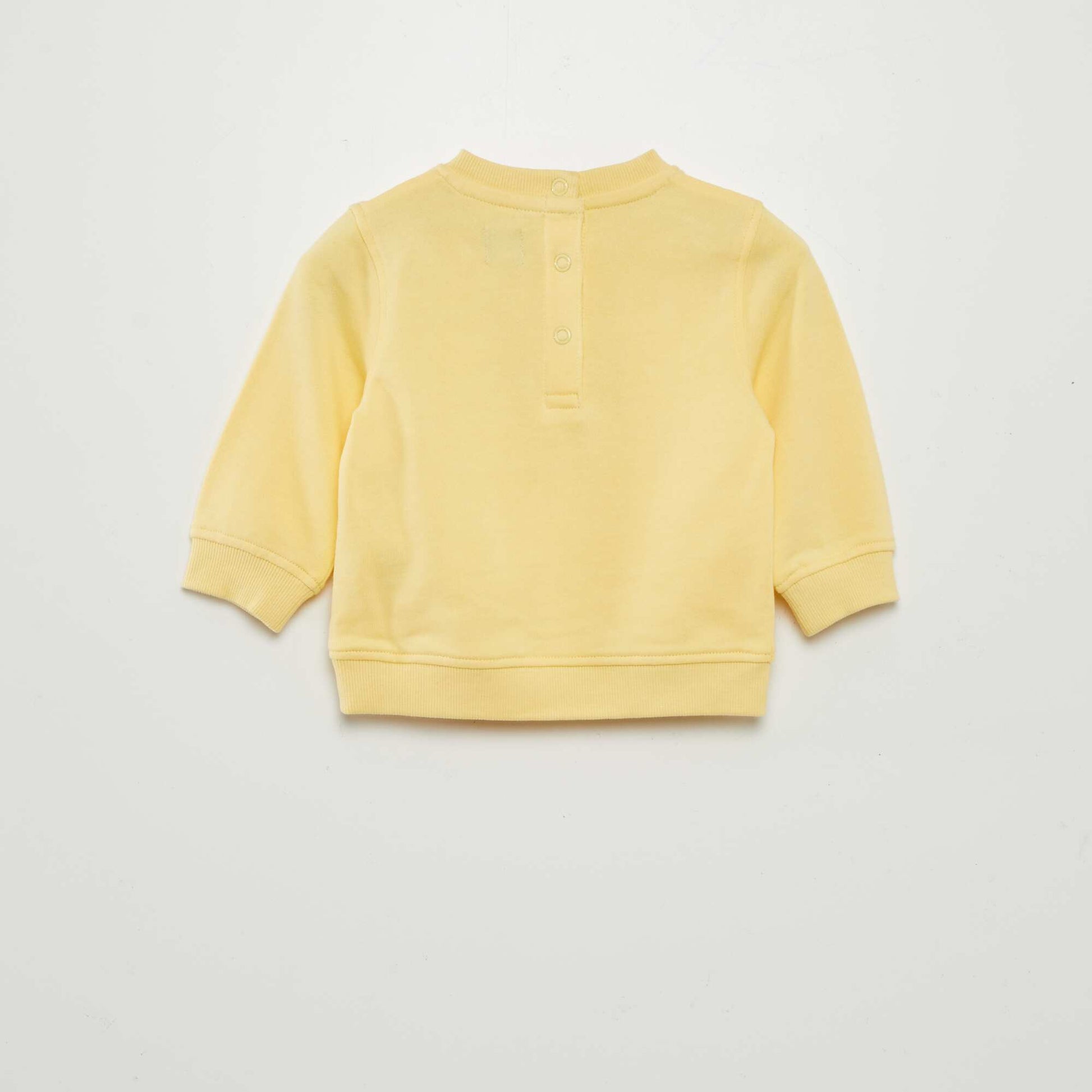 Sweat en molleton fin avec imprimé Jaune