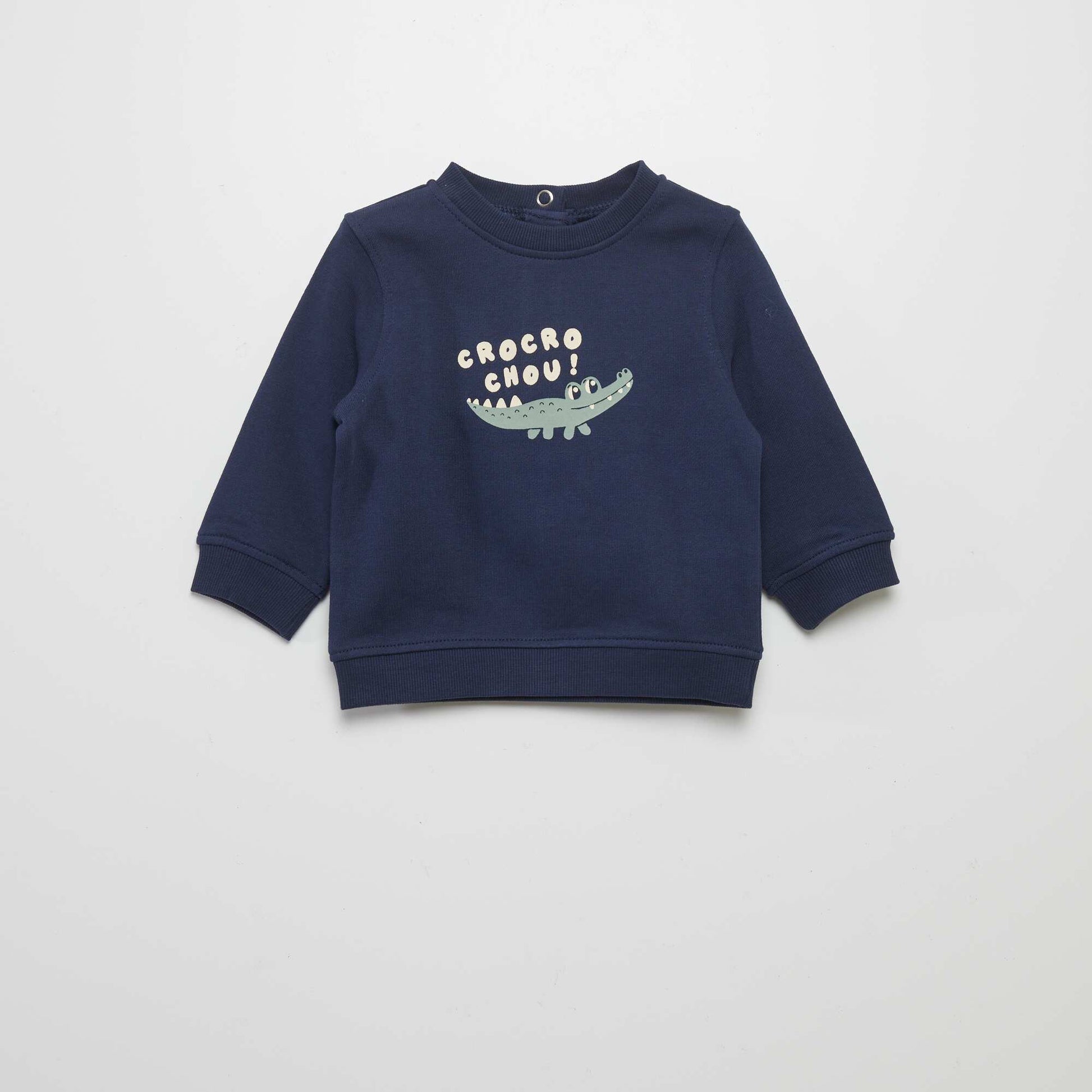 Sweat en molleton fin avec imprim Bleu marine