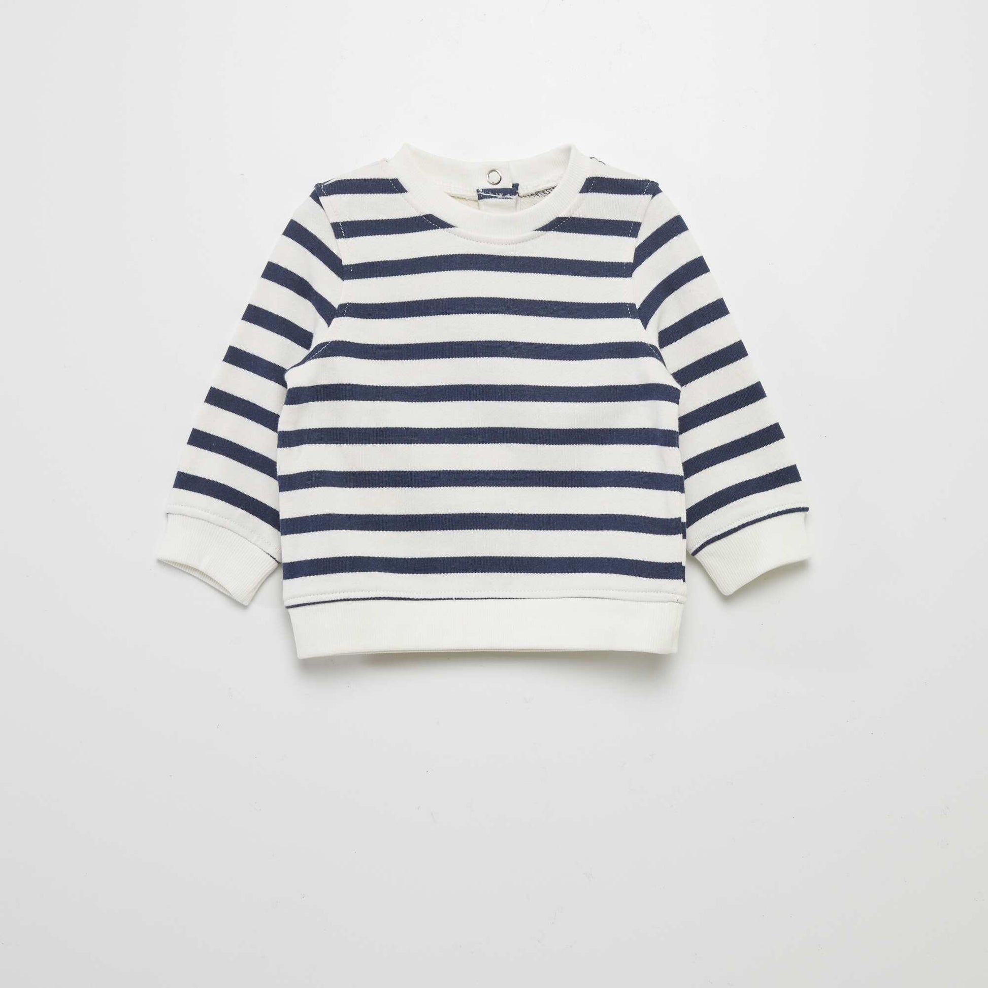 Sweat en molleton fin avec imprim Marine
