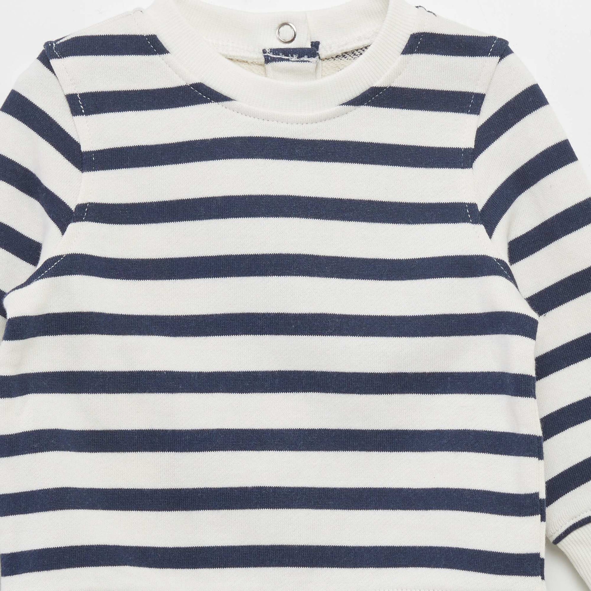 Sweat en molleton fin avec imprim Marine