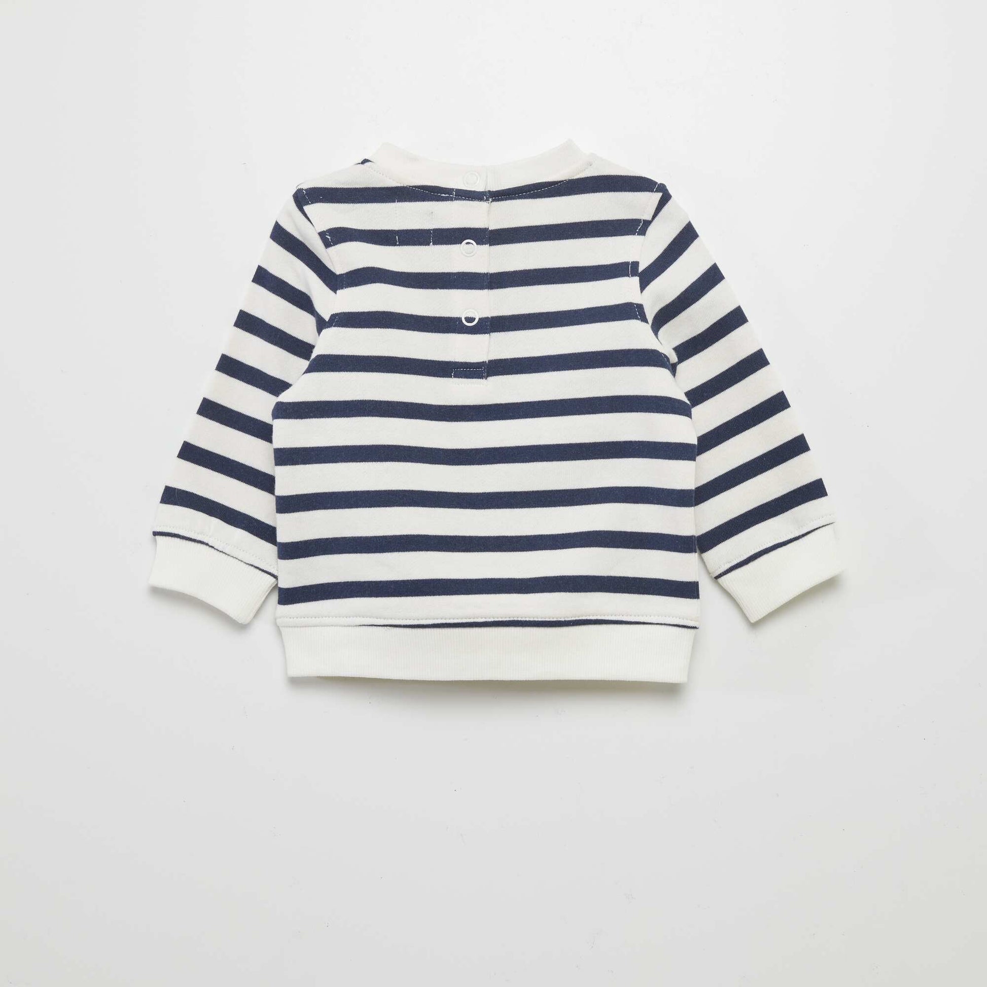 Sweat en molleton fin avec imprim Marine
