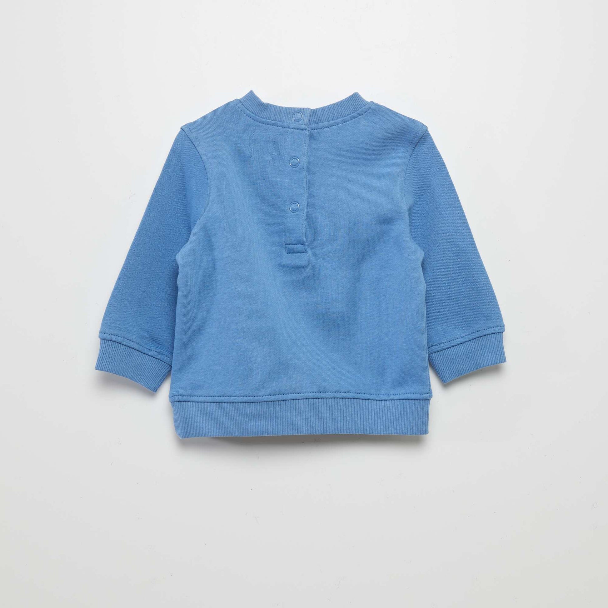 Sweat en molleton fin avec imprim Bleu