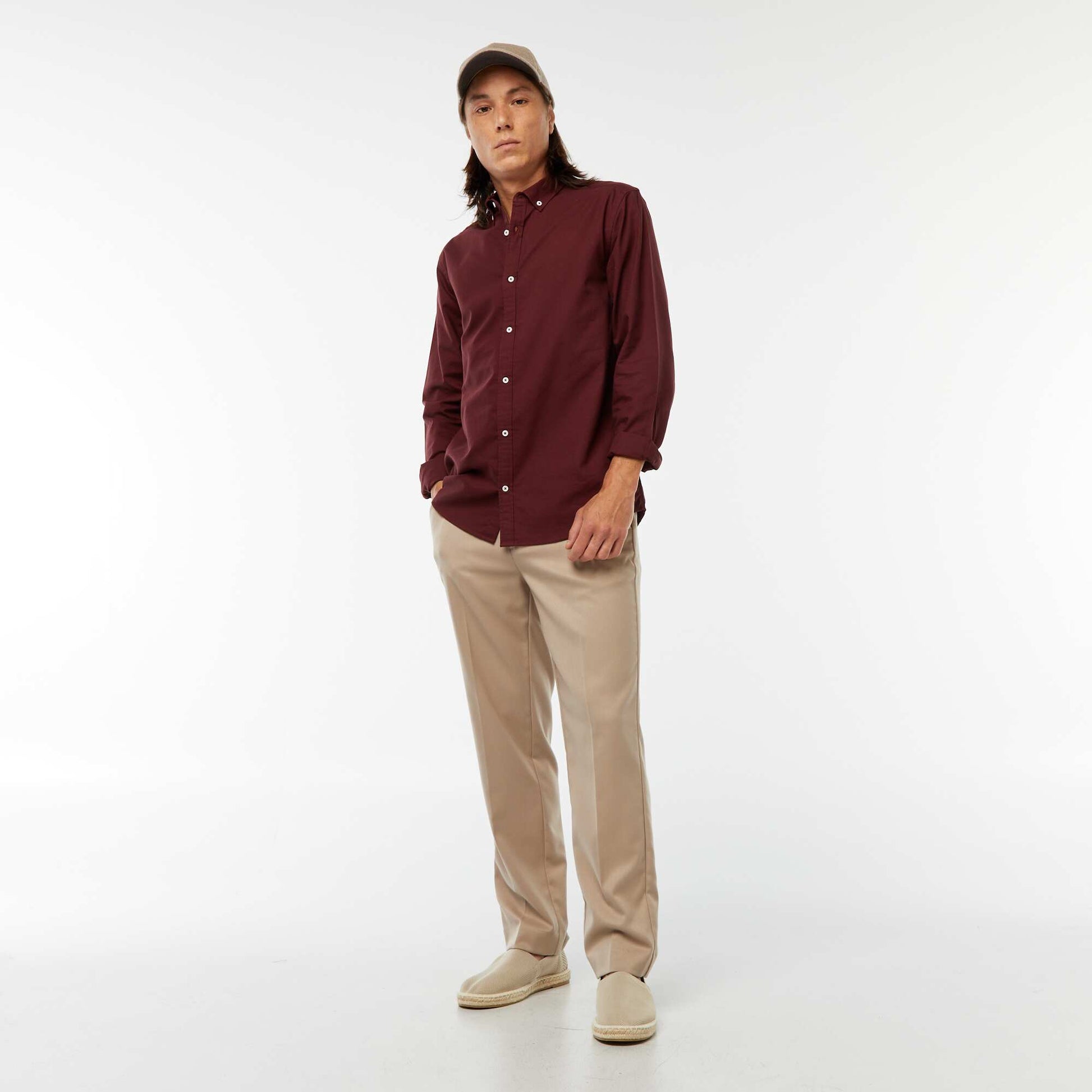 Chemise oxford regular fit ROUGE
