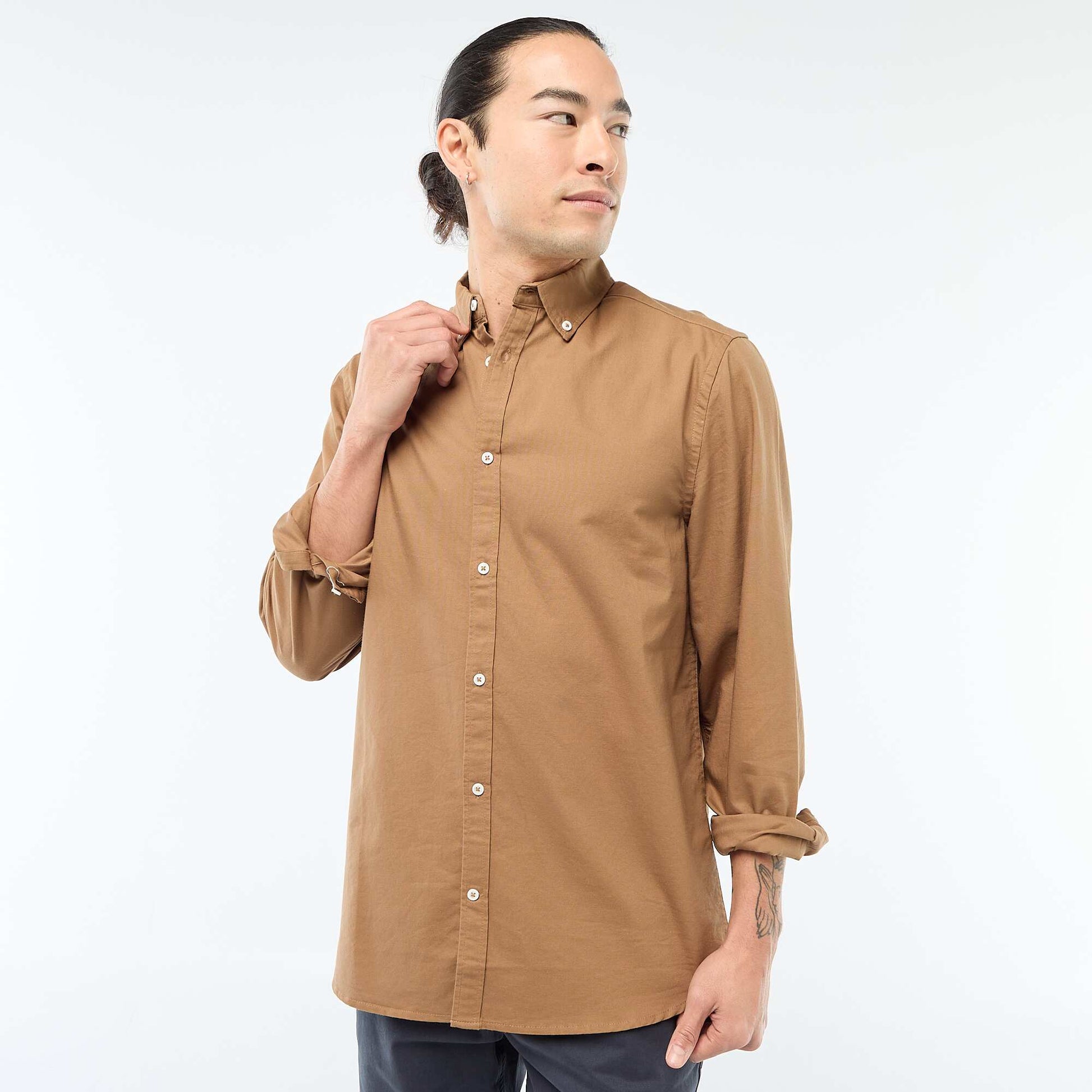 Chemise oxford regular fit MARRON