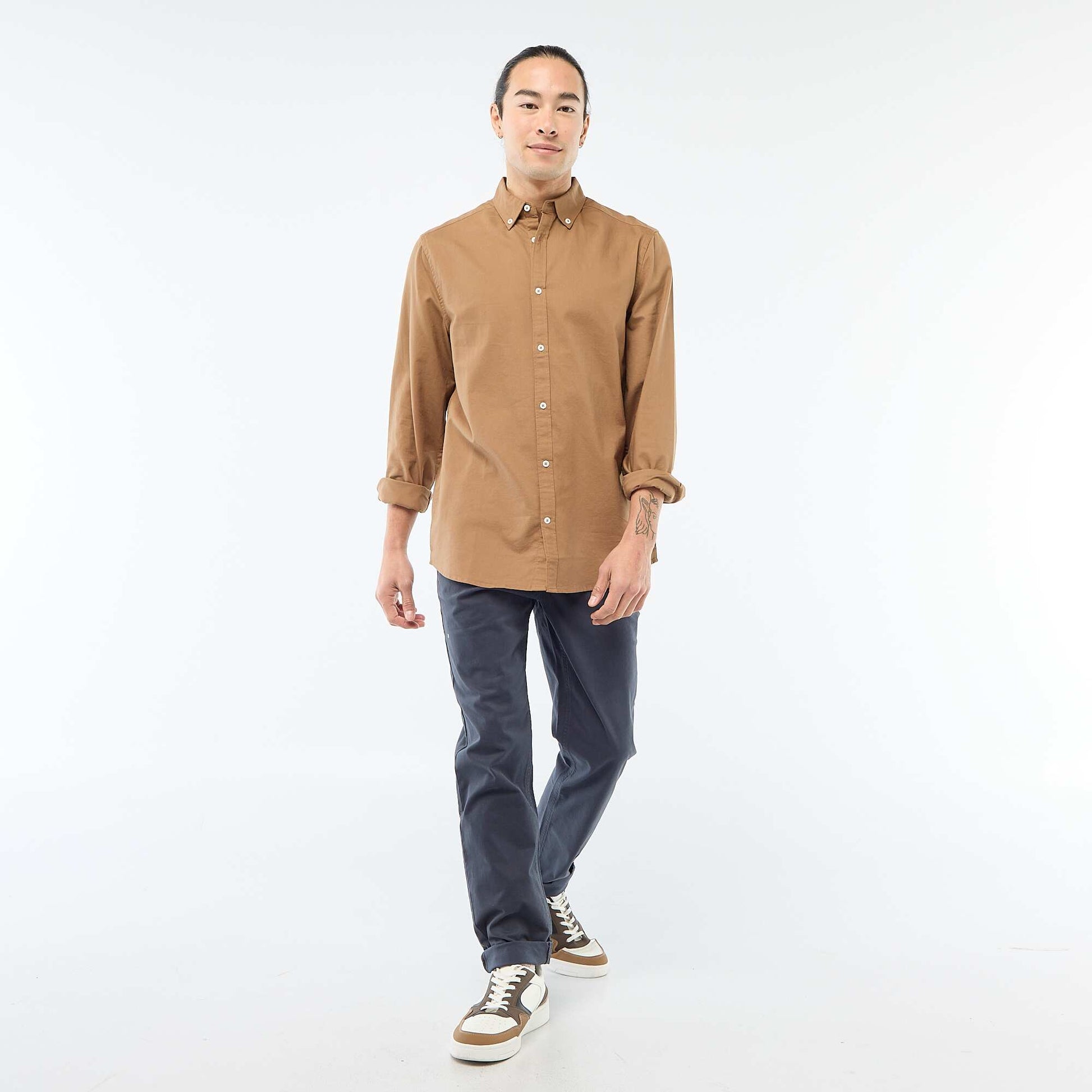 Chemise oxford regular fit MARRON