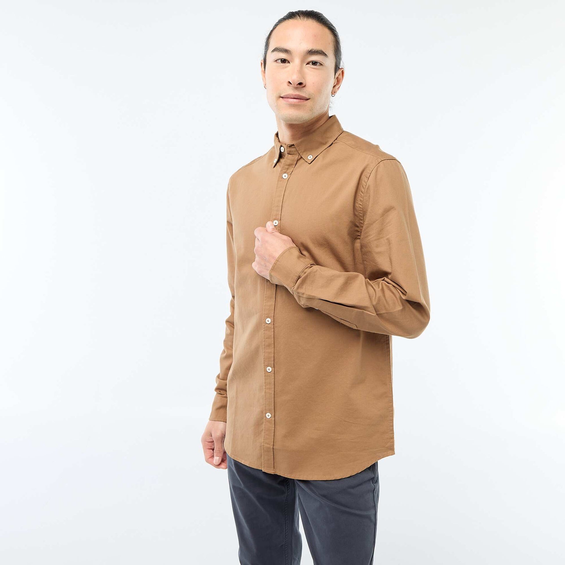 Chemise oxford regular fit MARRON