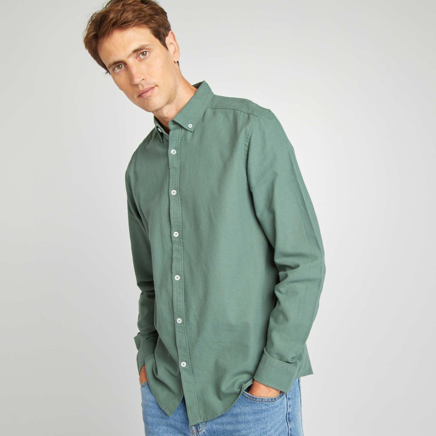 Chemise oxford regular fit Vert