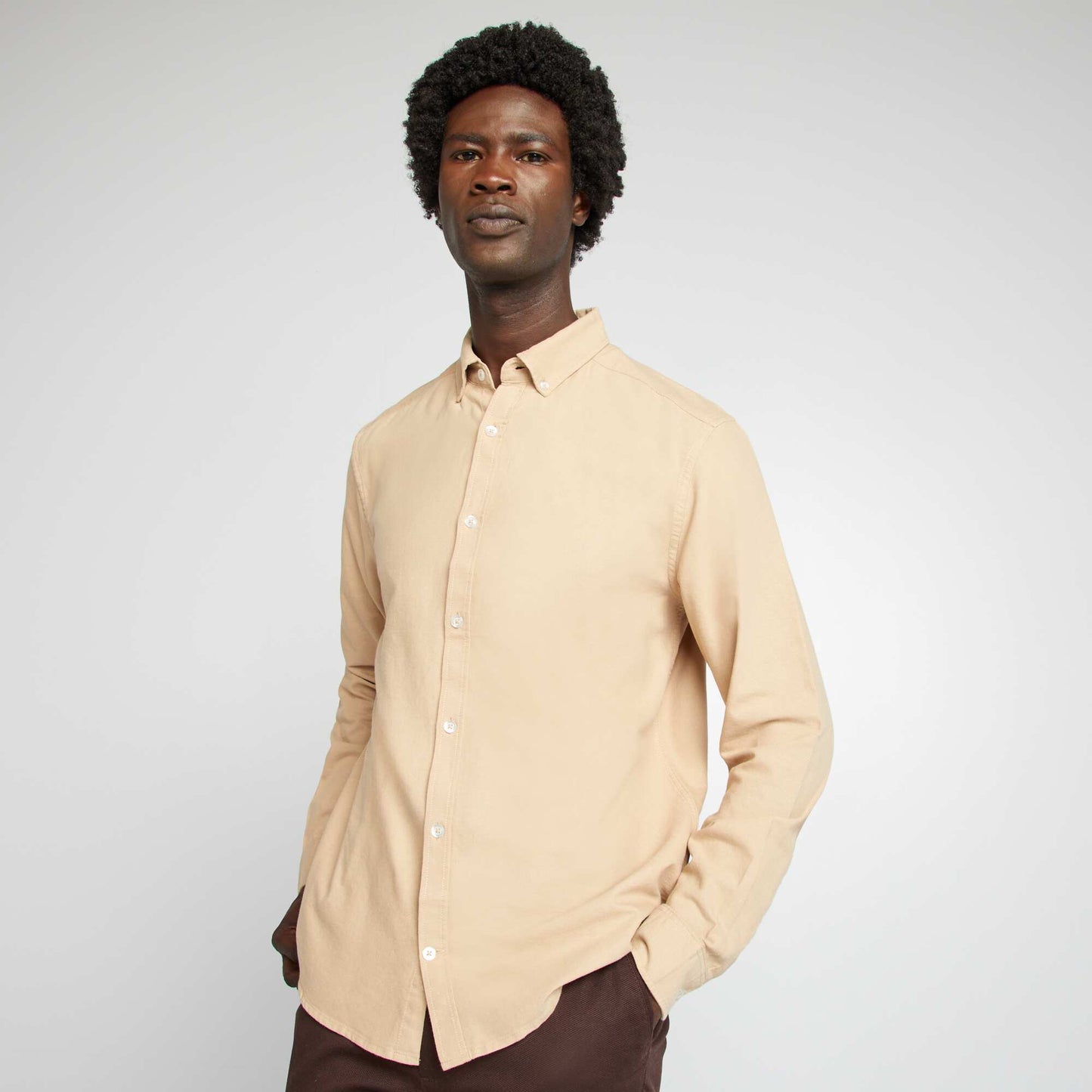 Chemise oxford regular fit Beige